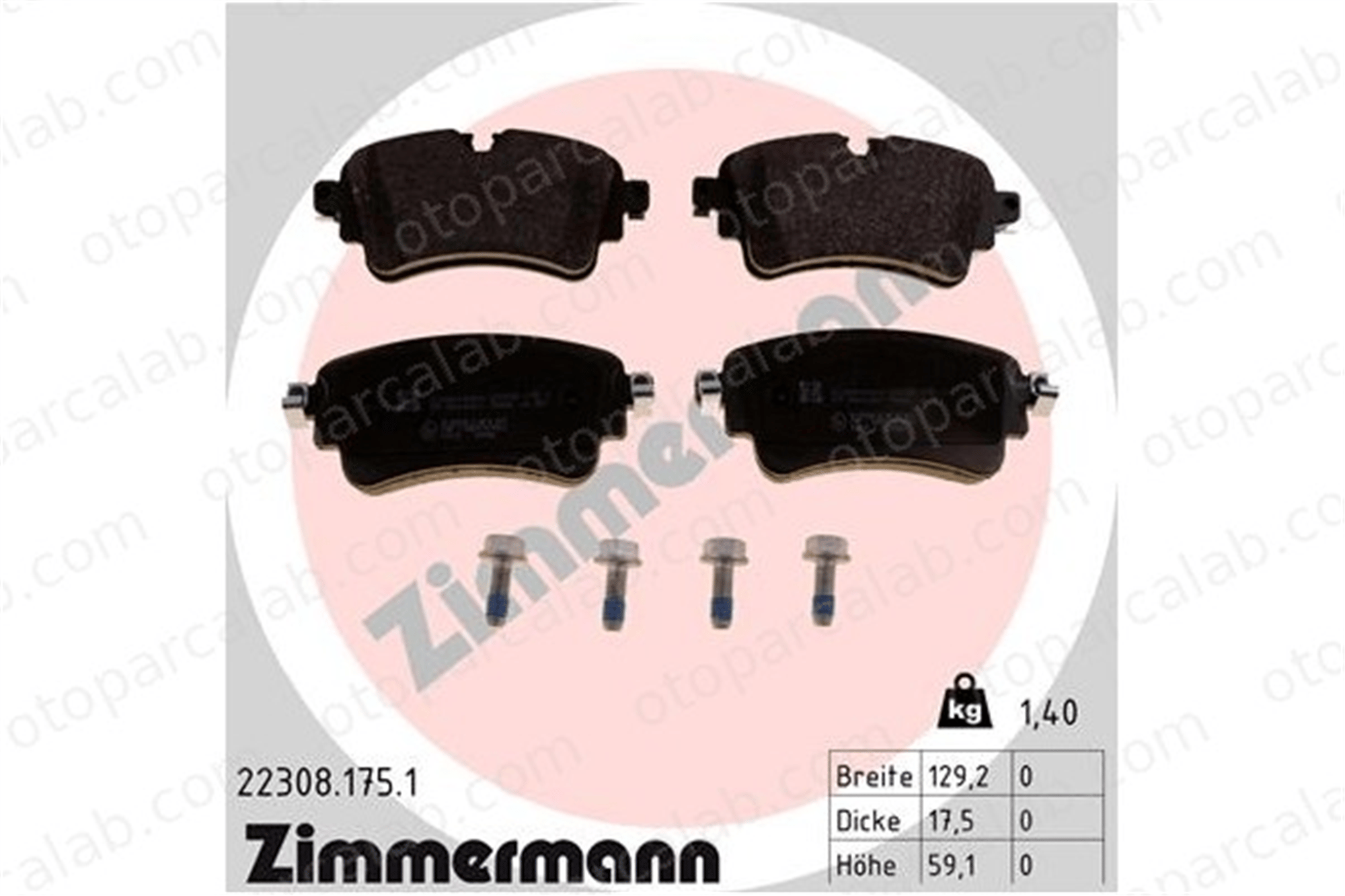 ZIMMERMANN 22308.175.1 Fren Disk Balata Arka AUDI A4 B9 A4 B9 Avant 8W0698451L 8W0698451H