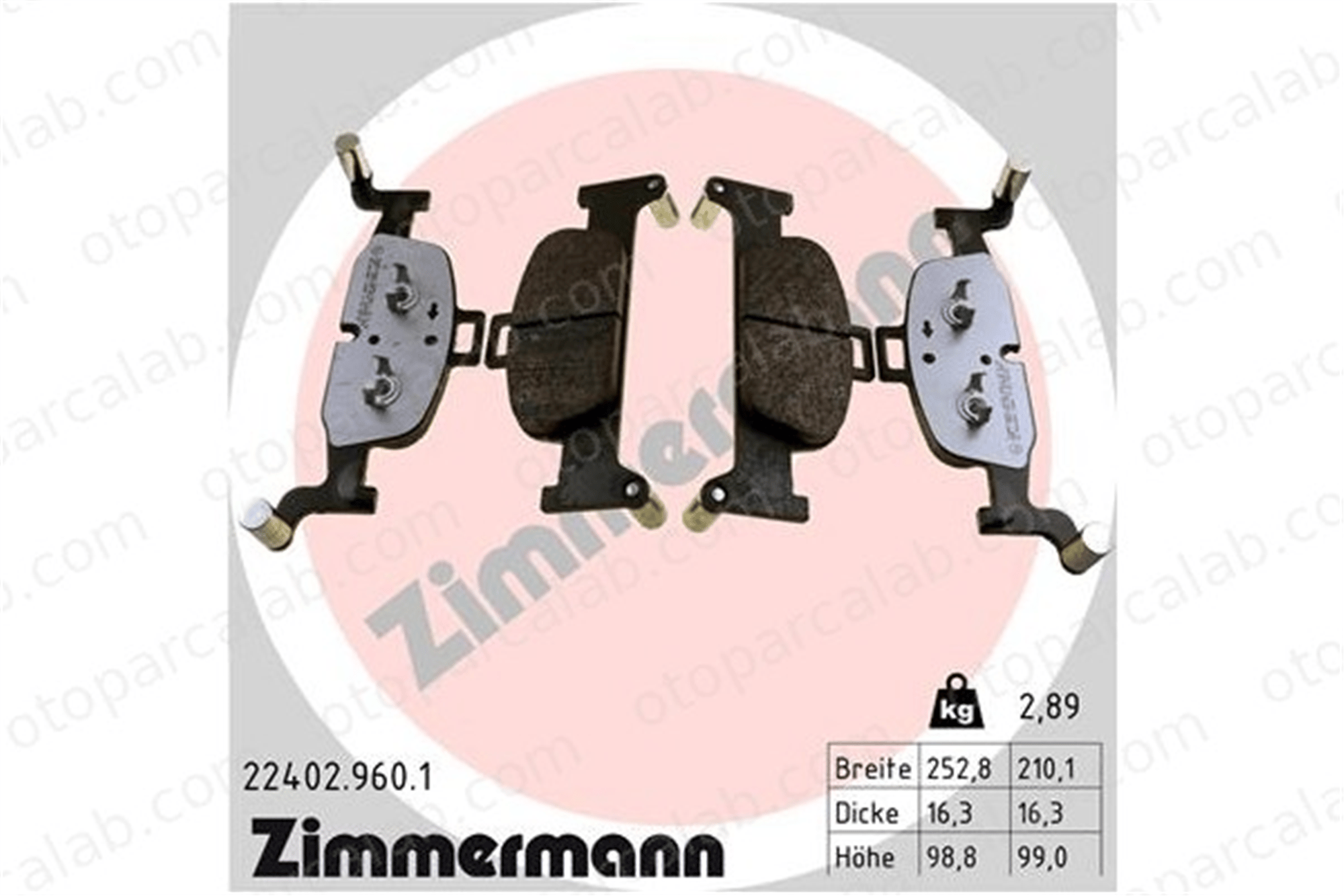 ZIMMERMANN 22402.960.1 Fren Disk Balata Ön AUDI A4 B9 Avant A4 B9 8W0698151AC 8W0698151AD