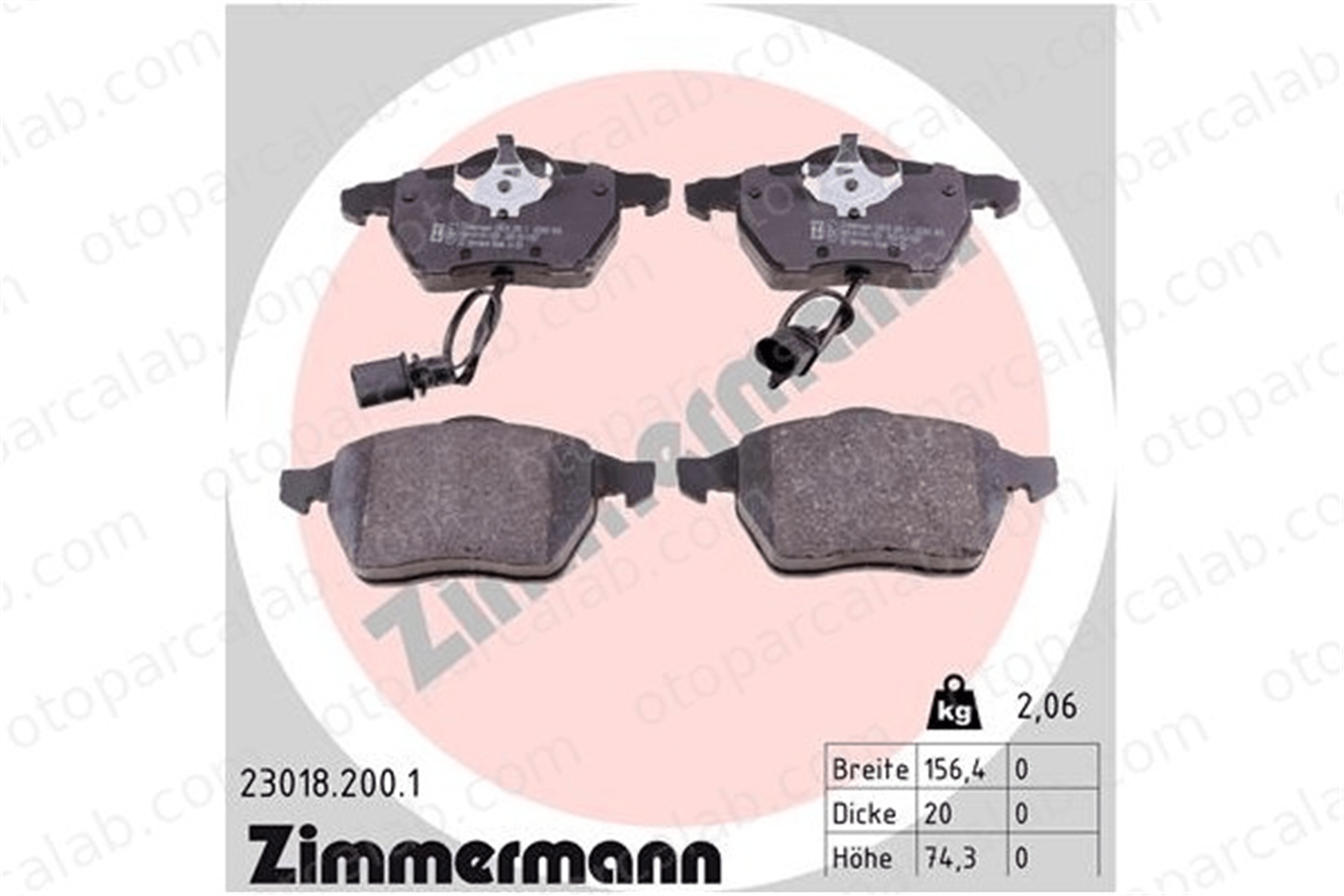 ZIMMERMANN 23018.200.1 Fren Disk Balata Ön AUDI A6 C5 A6 C6 Avant 4B0698151E 4B0698151K