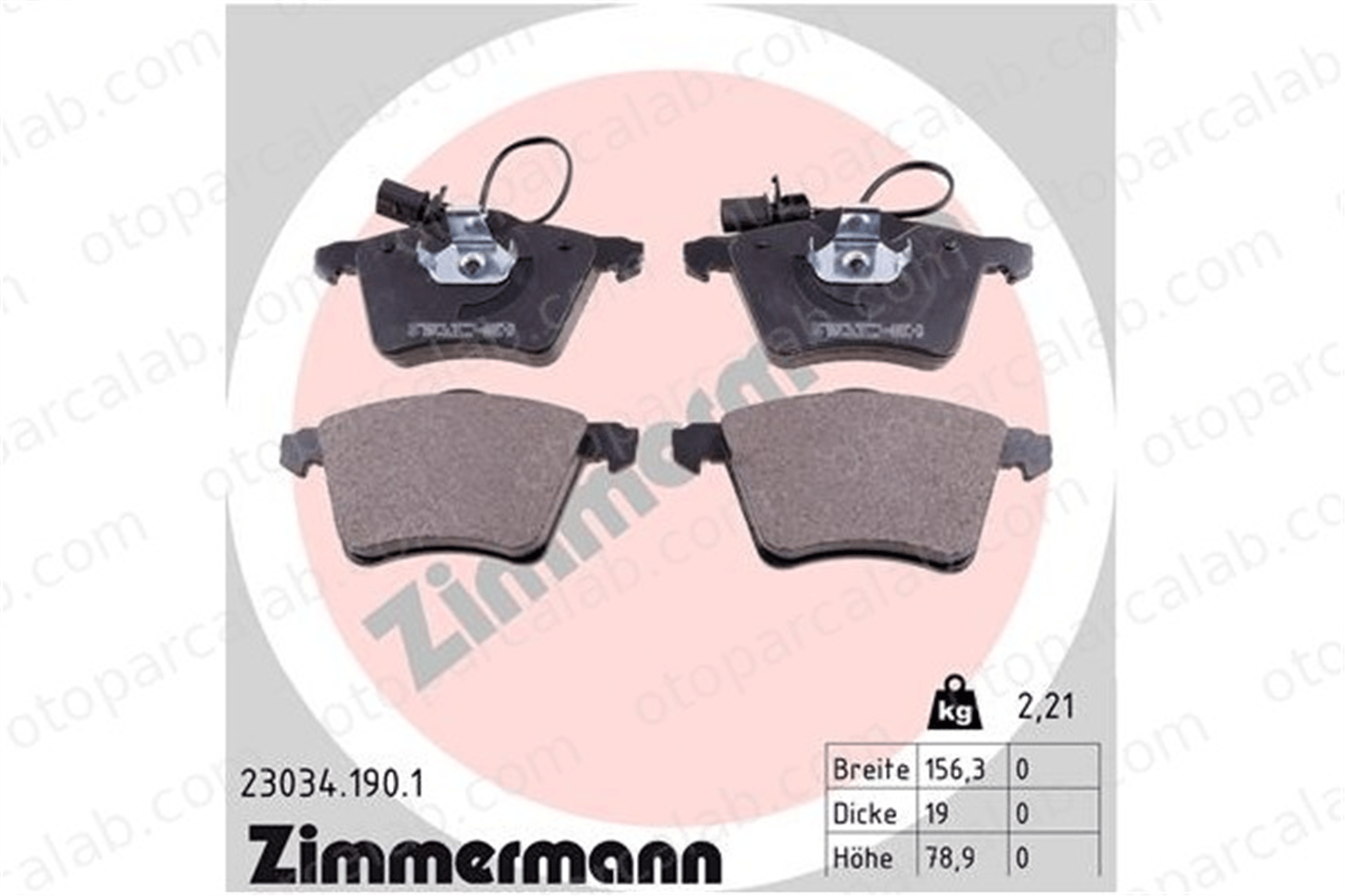 ZIMMERMANN 23034.190.1 Fren Disk Balata Ön VW TRANSPORTER T4 Panelvan/Van TRANSPORTER T4 Minibüs/Otobüs 7D0698151A