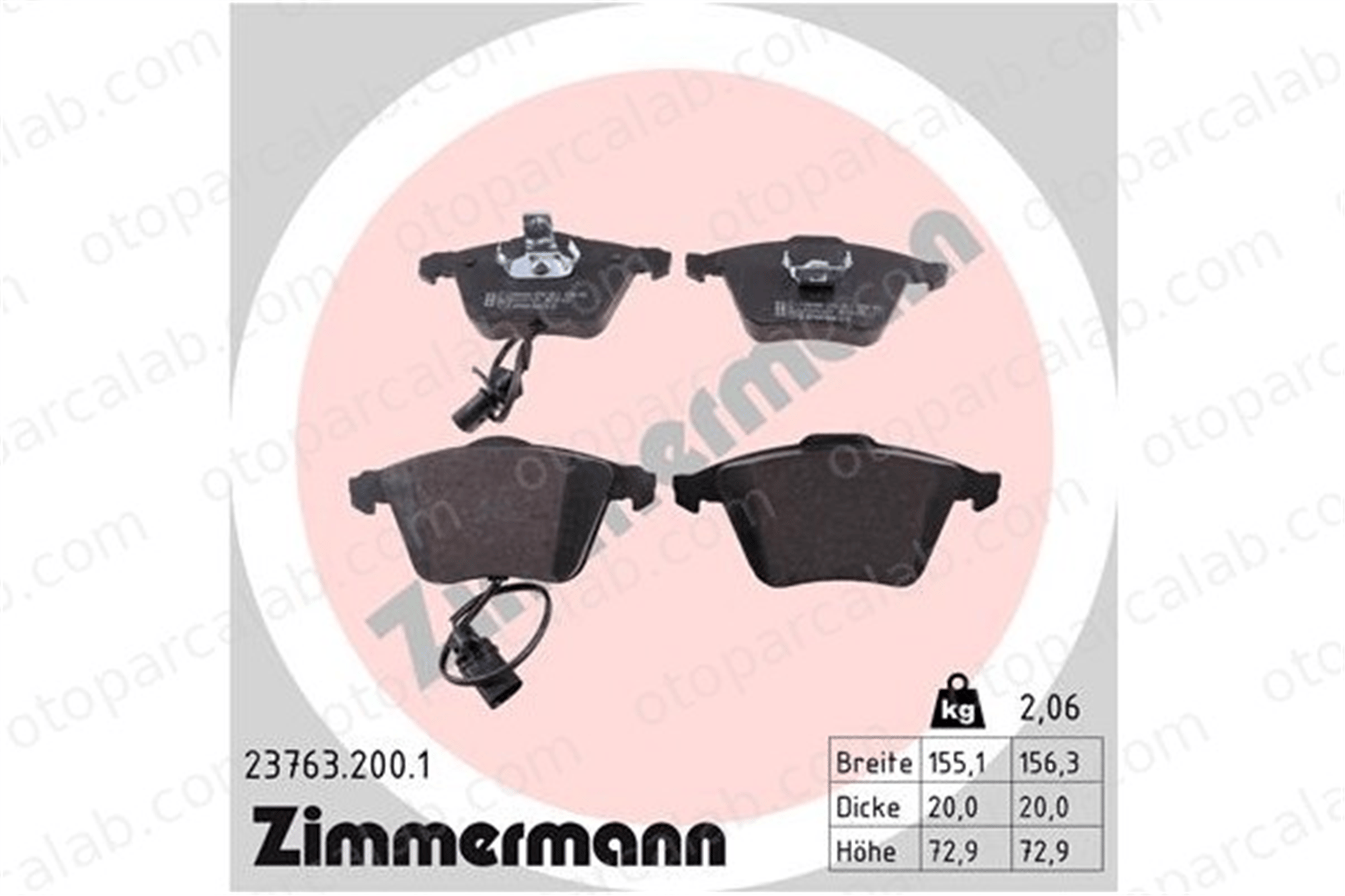 ZIMMERMANN 23763.200.1 Fren Disk Balata Ön AUDI A6 C6 Avant A4 B7 4E0698151M 4E0698151F