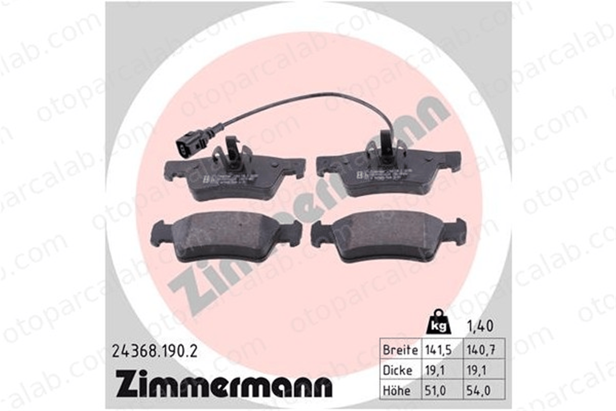 ZIMMERMANN 24368.190.2 Fren Disk Balata Arka VW TRANSPORTER T5 Minibüs/Otobüs MULTIVAN T5 7L6698451 7H8698451