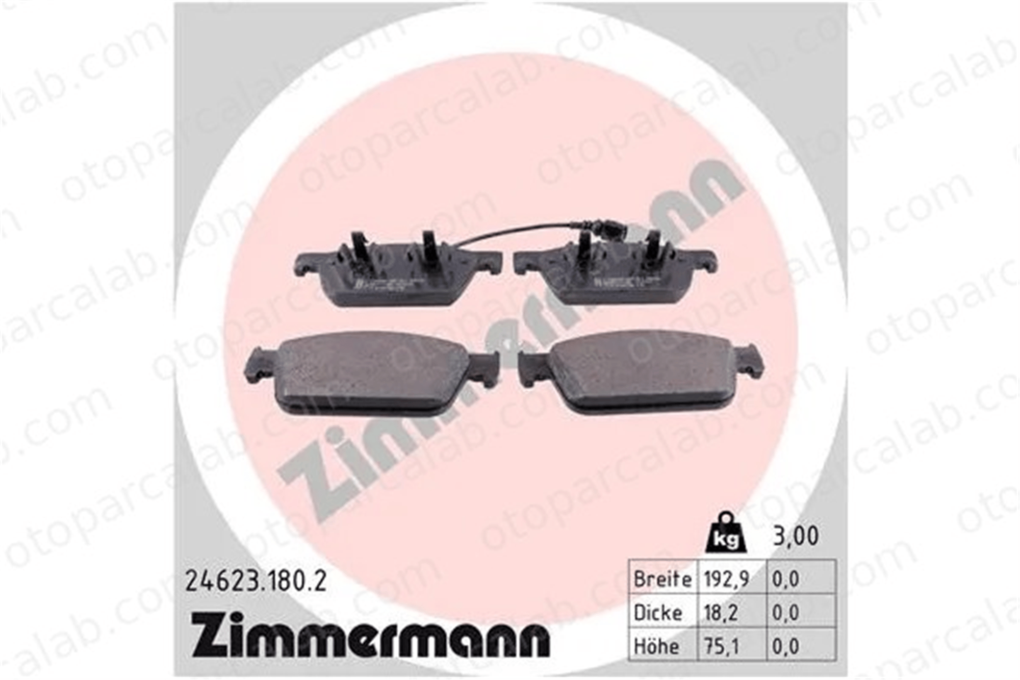 ZIMMERMANN 24623.180.2 Fren Disk Balata Ön VW TRANSPORTER T6 / CARAVELLE T6 Minibüs/Otobüs TRANSPORTER T6 Panelvan/Van 7E0698151 7E0698151B