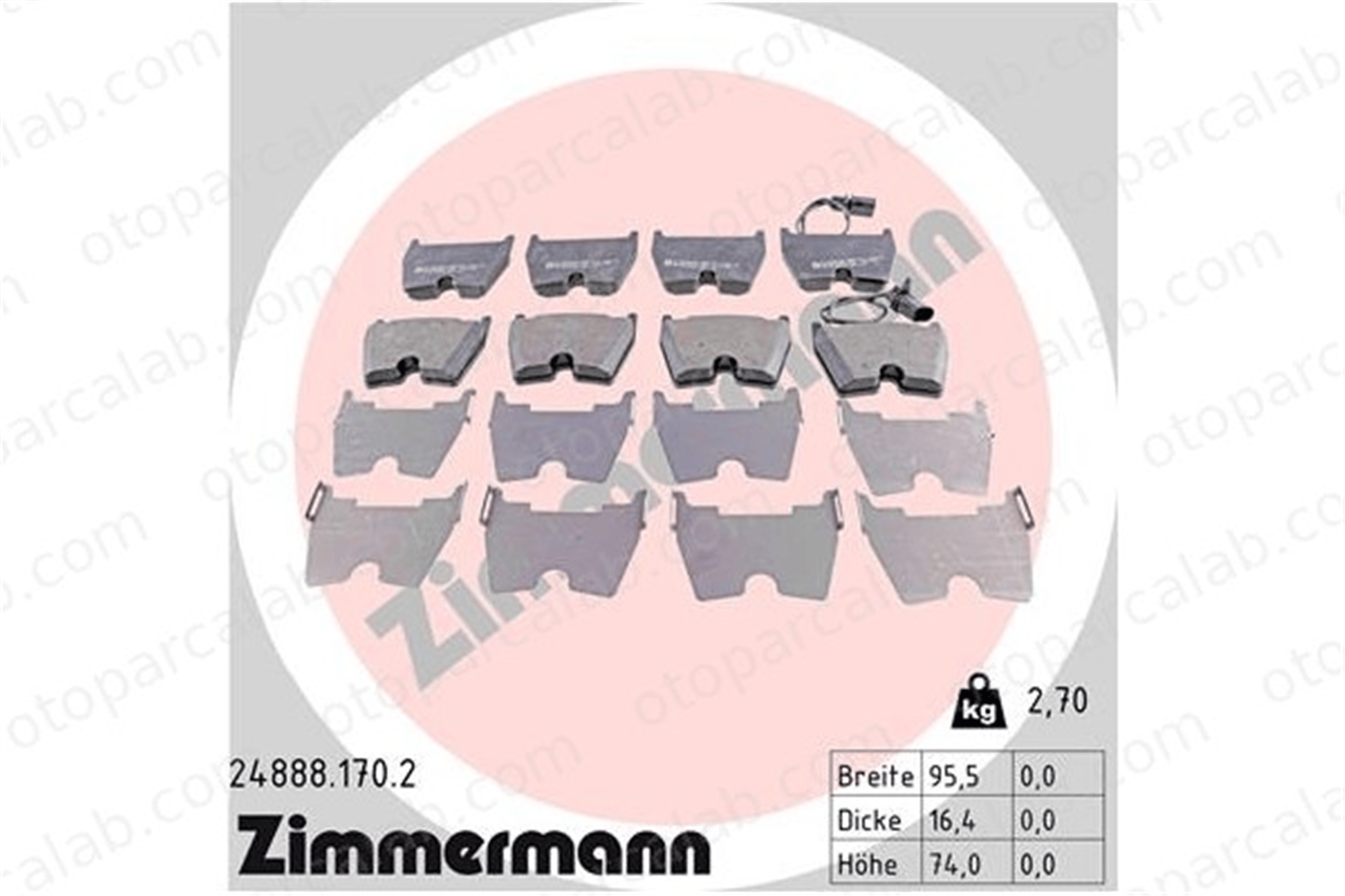 ZIMMERMANN 24888.170.2 Fren Disk Balata Ön VW PHAETON AUDI R8 8E0698151H 8E0698151Q