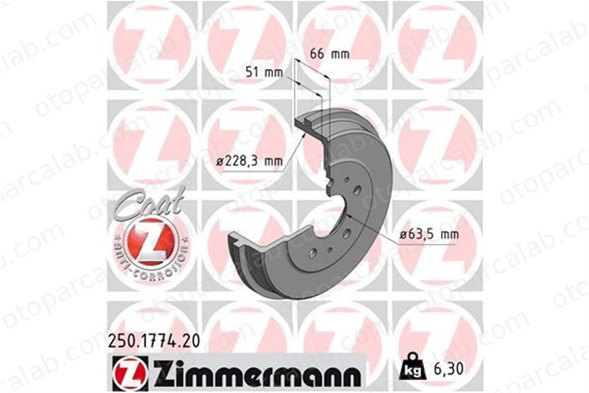 ZIMMERMANN 250.1774.20 Kampana Arka Sağ veya Sol FORD FOCUS III FOCUS III Turnier 1327834 1458826