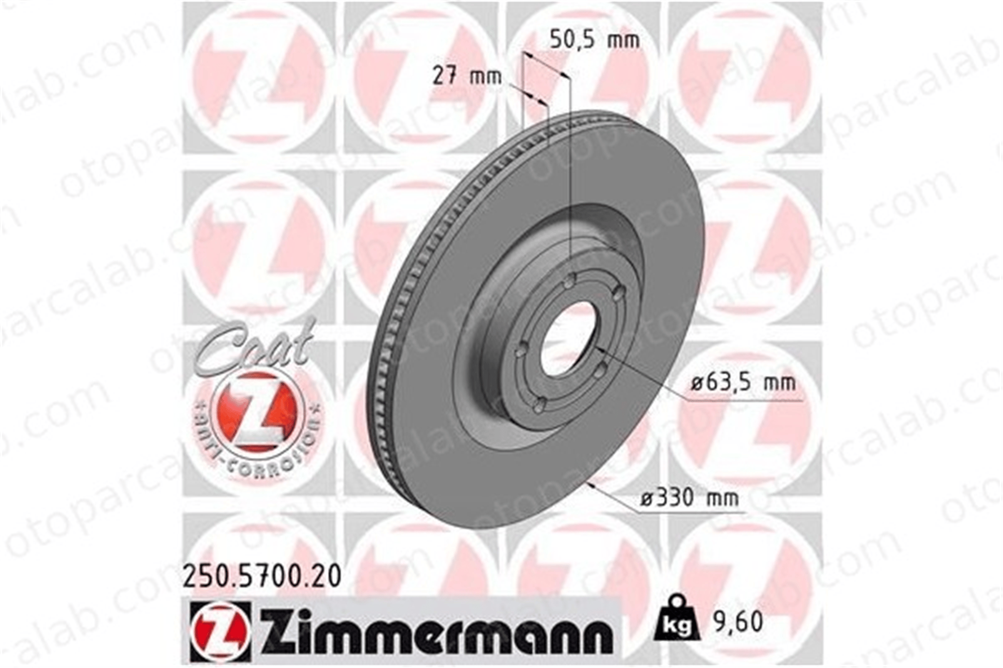 ZIMMERMANN 250.5700.20 Fren Disk Ayna Ön Sağ ve Sol FORD FOCUS IV Turnier FOCUS IV LX611125CEB 2352444