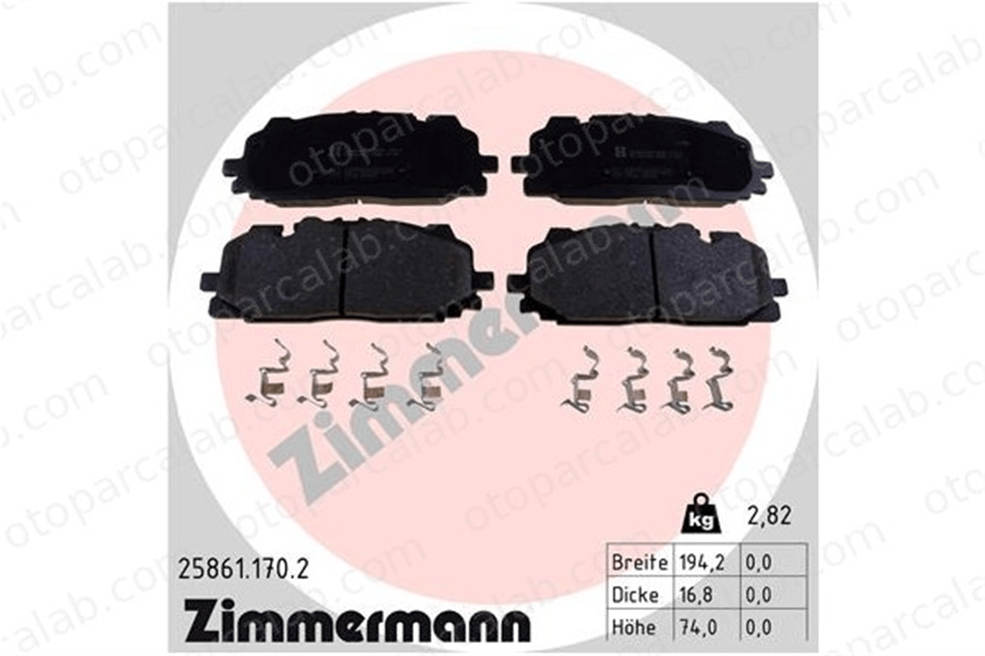 ZIMMERMANN 25861.170.2 Fren Disk Balata Ön AUDI A5 Sportback A4 B9 4M0698151AA 4K0698151
