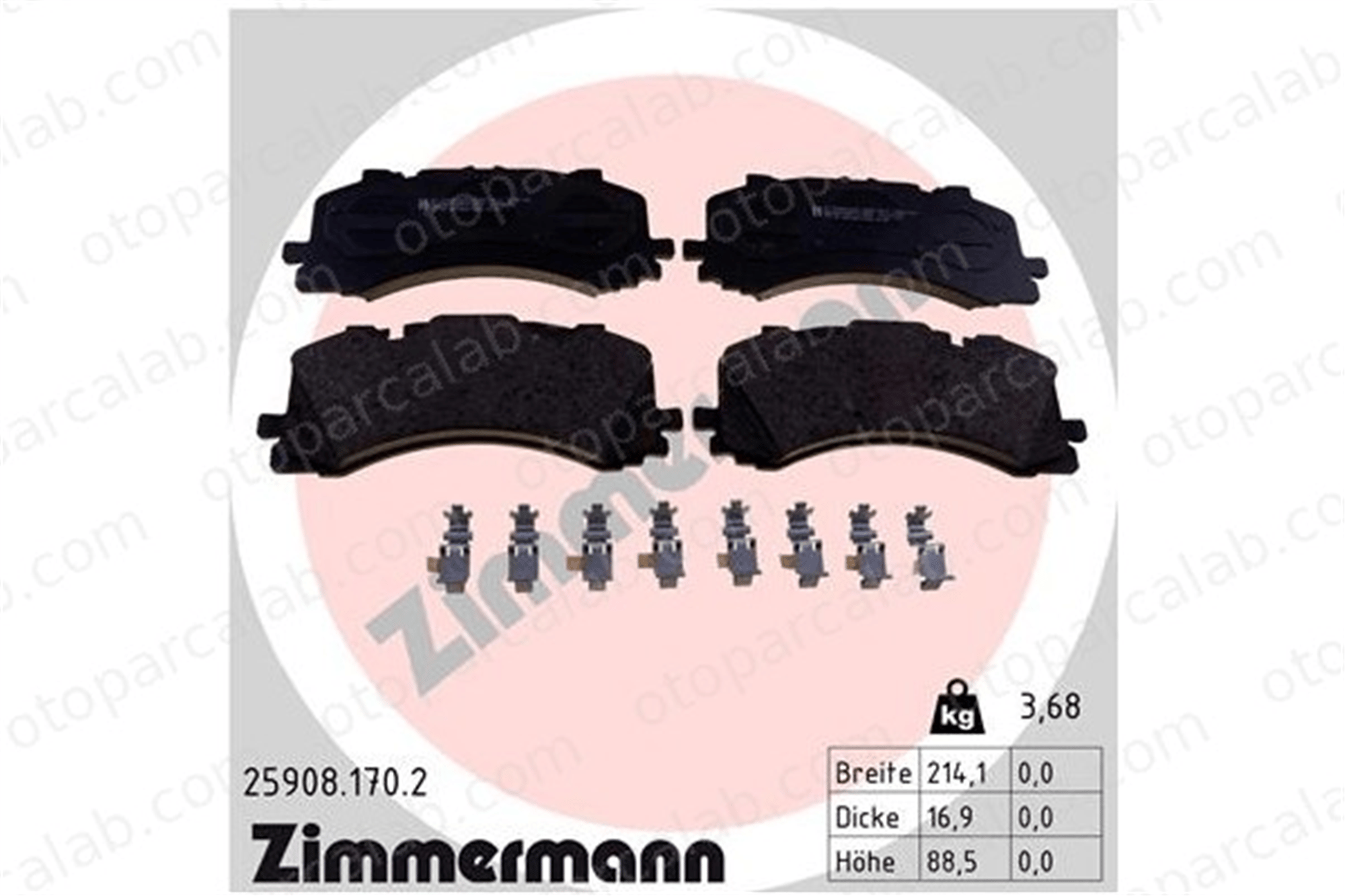 ZIMMERMANN 25908.170.2 Fren Disk Balata Ön AUDI A6 C8 A6 C8 Avant 4M0698151BB 4M0698151E