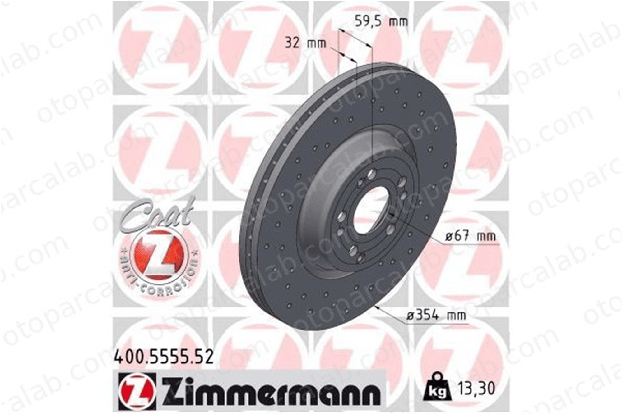 ZIMMERMANN 400.5555.52 Fren Disk Ayna Ön Sağ ve Sol MERCEDES-BENZ GLE GLE Coupe 1674210701 167421070107