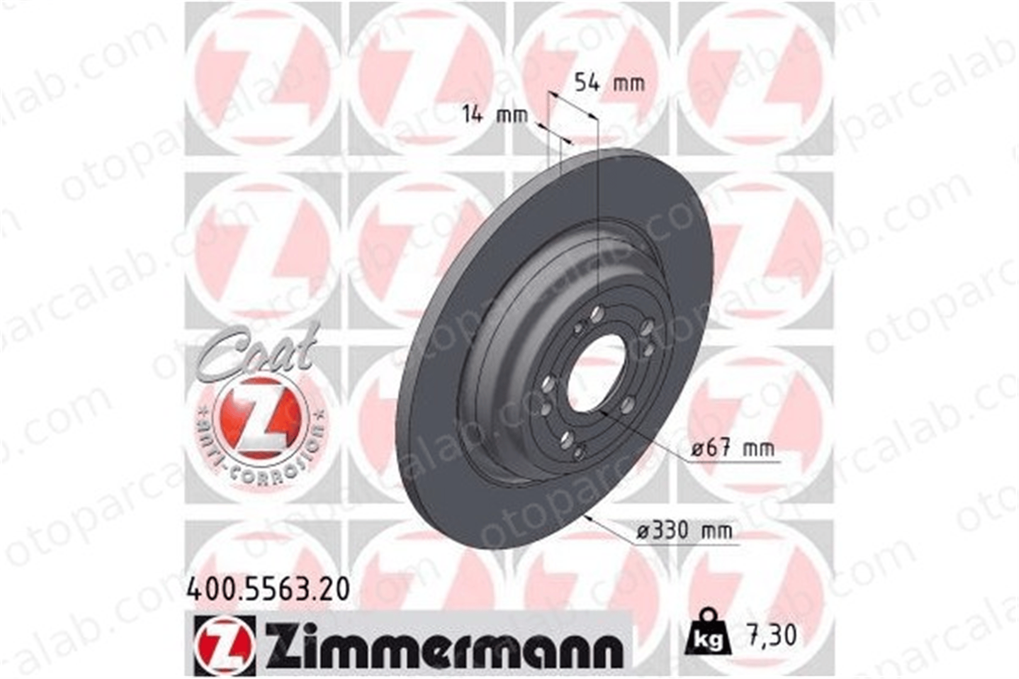 ZIMMERMANN 400.5563.20 Fren Disk Ayna Arka Sağ ve Sol MERCEDES-BENZ GLE GLE Coupe A1674238700 1674238700