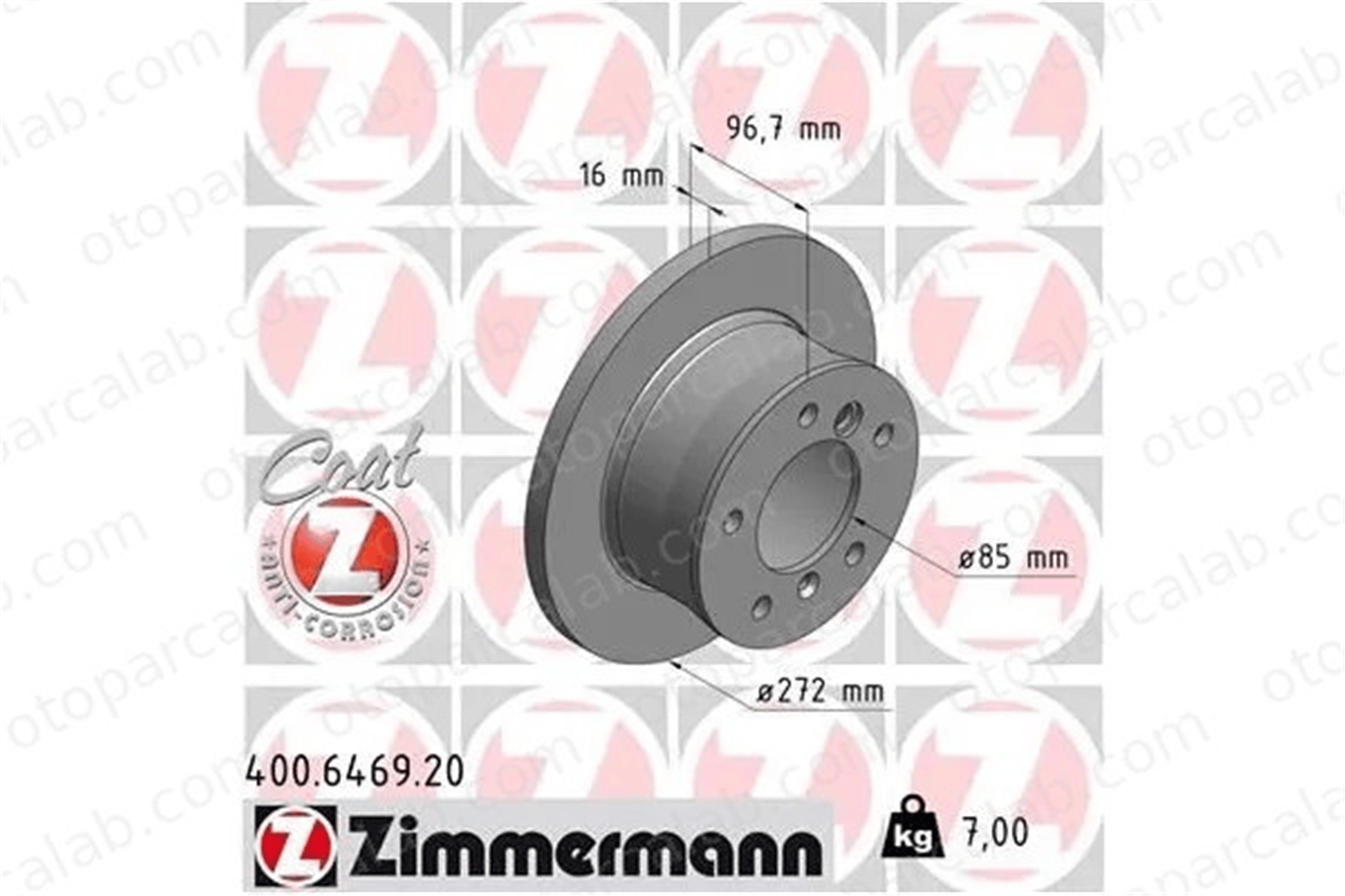 ZIMMERMANN 400.6469.20 Fren Disk Ayna Arka Sağ ve Sol PUCH G-MODELL MERCEDES-BENZ G-SERISI A9024230312 2D0615601A