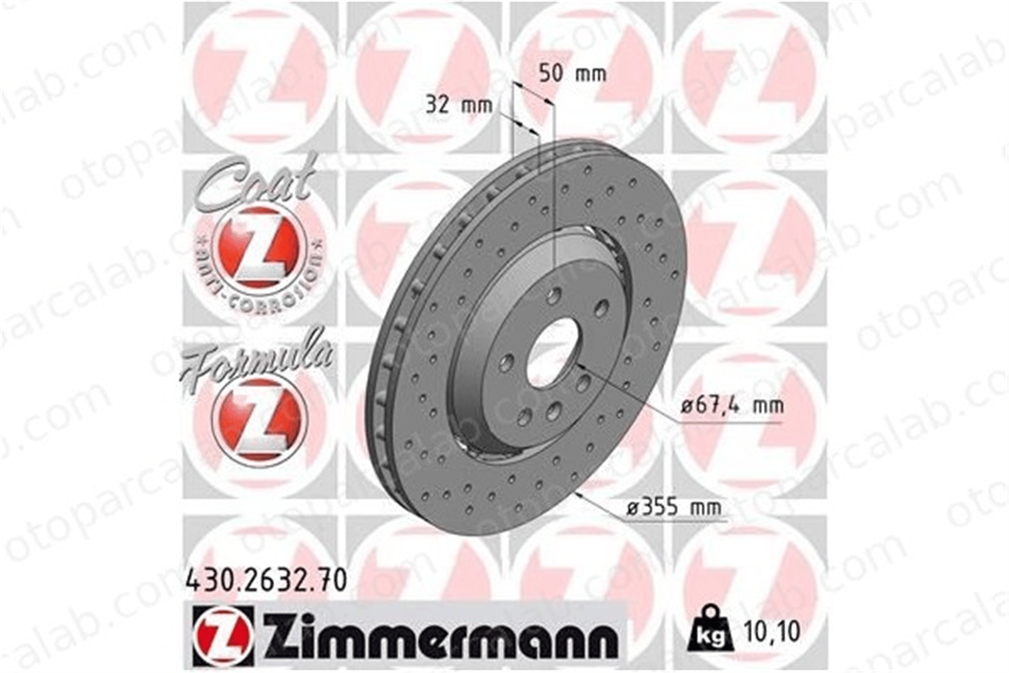 ZIMMERMANN 430.2632.70 Fren Disk Ayna Ön Sağ ve Sol OPEL INSIGNIA A INSIGNIA A Sedan 13273625 13476989
