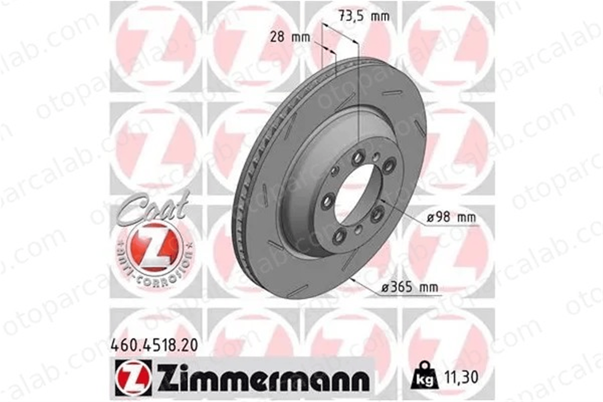 ZIMMERMANN 460.4518.20 Fren Disk Ayna Ön Sağ ve Sol PORSCHE PANAMERA PANAMERA Sport Turismo 971615601J