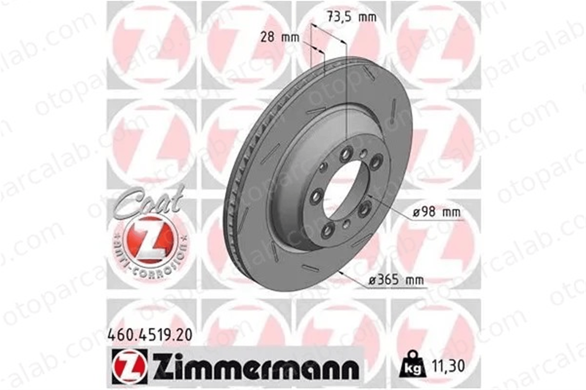 ZIMMERMANN 460.4519.20 Fren Disk Ayna Ön Sağ ve Sol PORSCHE PANAMERA PANAMERA Sport Turismo 971615602J