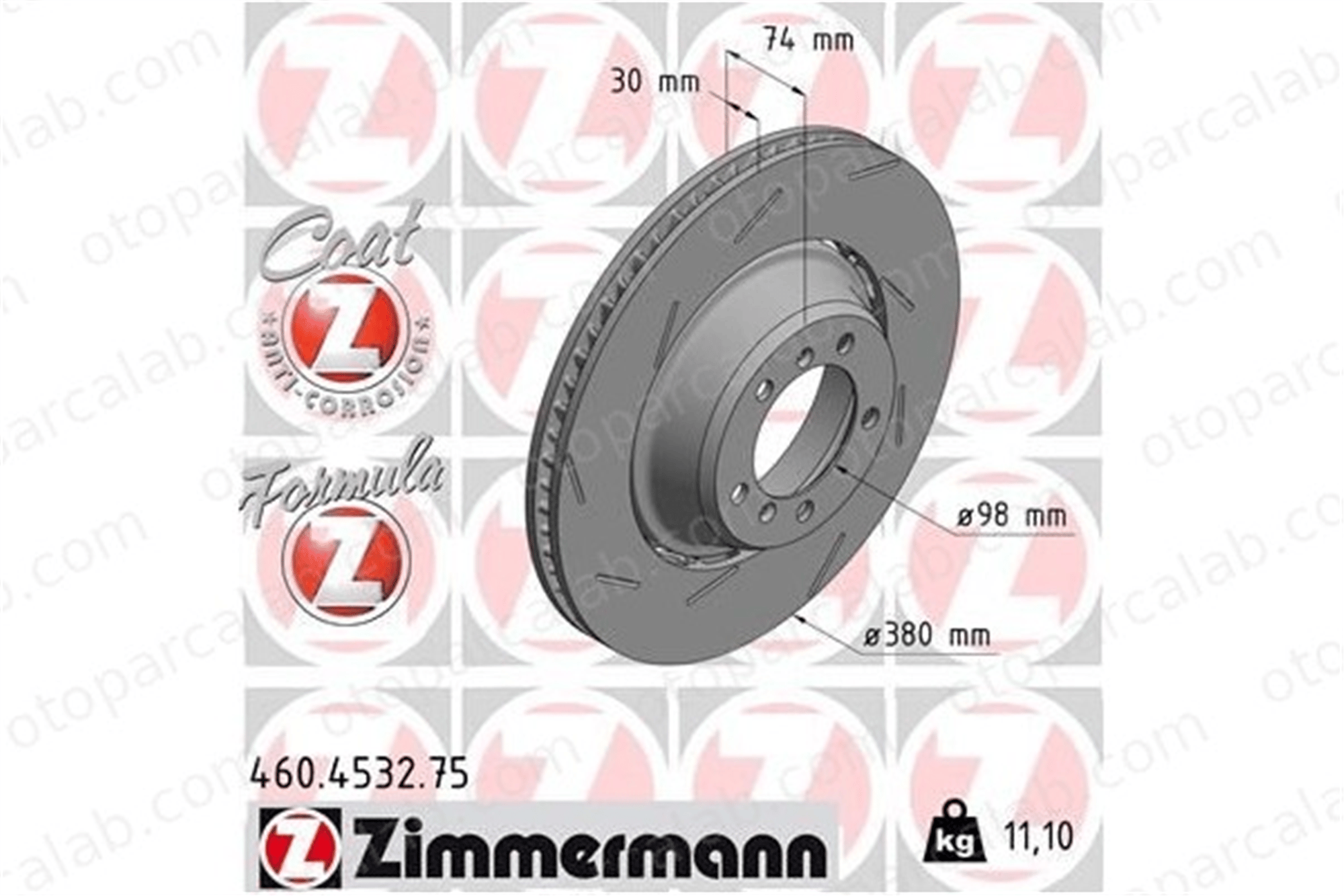 ZIMMERMANN 460.4532.75 Fren Disk Ayna Ön Sağ ve Sol PORSCHE PANAMERA PANAMERA Sport Turismo 971615601G