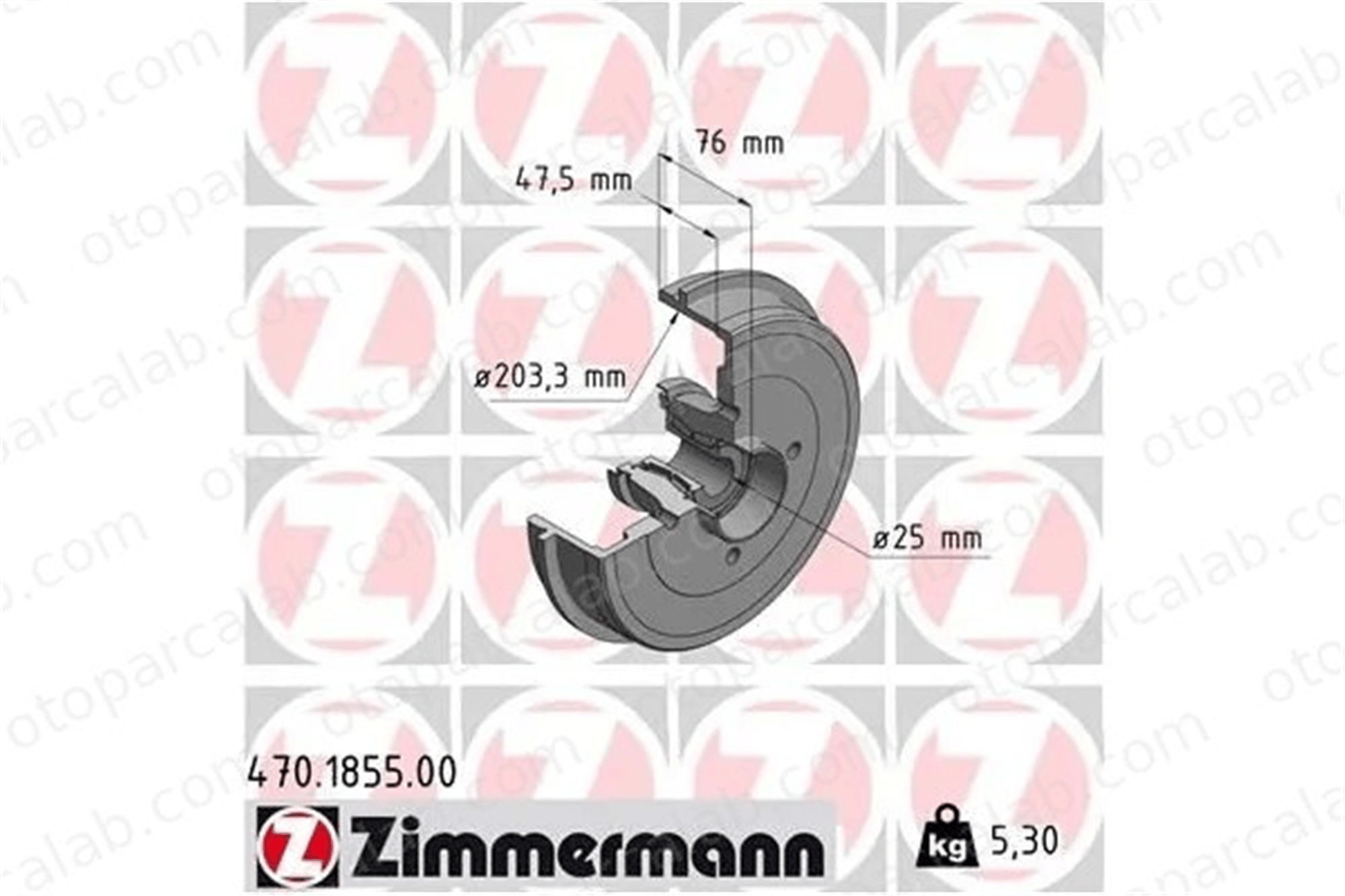 ZIMMERMANN 470.1855.00 Kampana Arka Sağ veya Sol DACIA LOGAN SANDERO 432000978R 432004334R