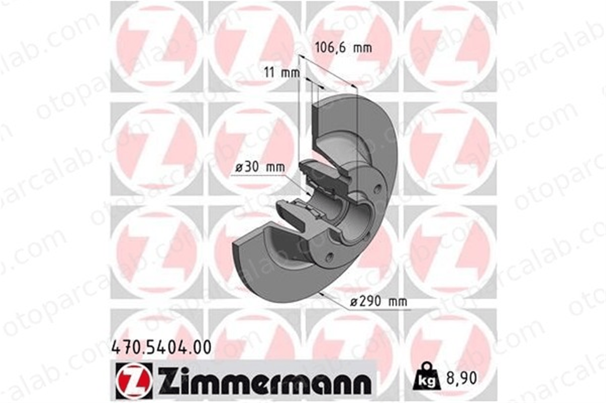 ZIMMERMANN 470.5404.00 Kampana Arka Sağ veya Sol RENAULT MEGANE III Coupe 402023273R 432020021R