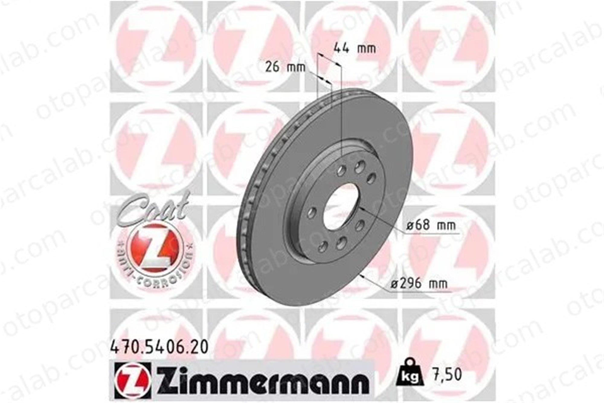 ZIMMERMANN 470.5406.20 Fren Disk Ayna Ön Sağ ve Sol RENAULT MEGANE IV Grandtour MEGANE IV Hatchback 402062000R 4204211800