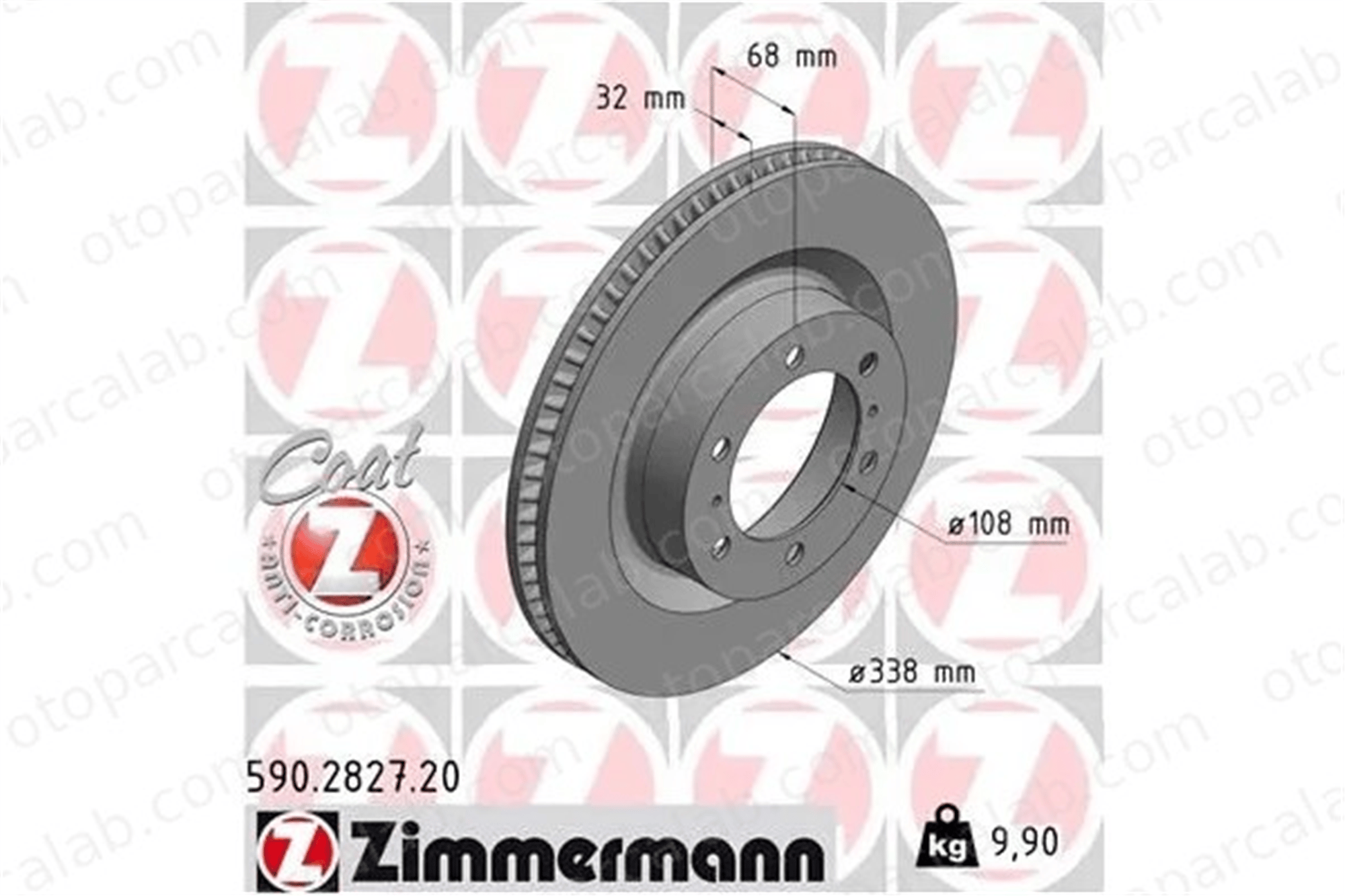 ZIMMERMANN 590.2827.20 Fren Disk Ayna Ön Sağ ve Sol TOYOTA LAND CRUISER PRADO 4 RUNNER V 4351260190 4351260191