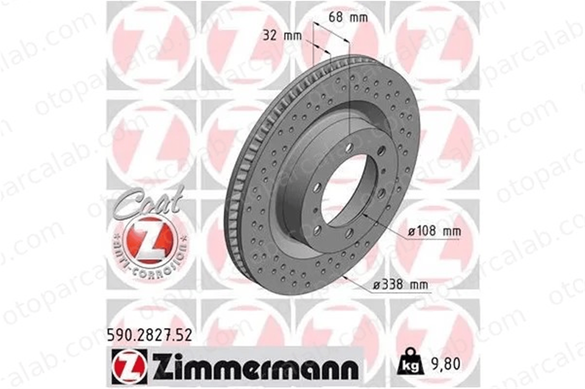 ZIMMERMANN 590.2827.52 Fren Disk Ayna Ön Sağ ve Sol TOYOTA LAND CRUISER PRADO 4 RUNNER V 4351260190 4351260191