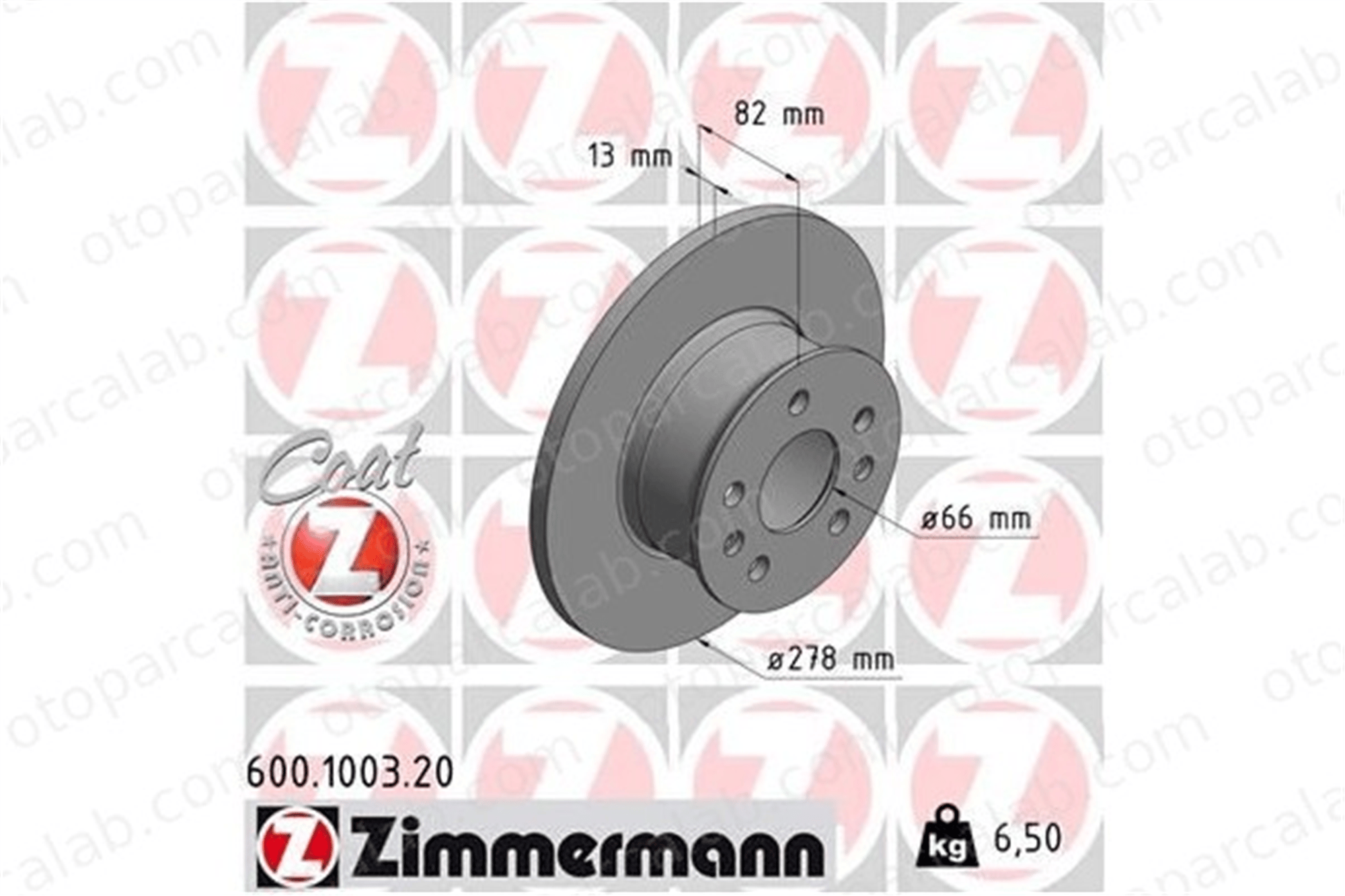 ZIMMERMANN 600.1003.20 Fren Disk Ayna Ön Sağ ve Sol VW TRANSPORTER T2 Minibüs/Otobüs TRANSPORTER T2 Panelvan/Van 211615301A