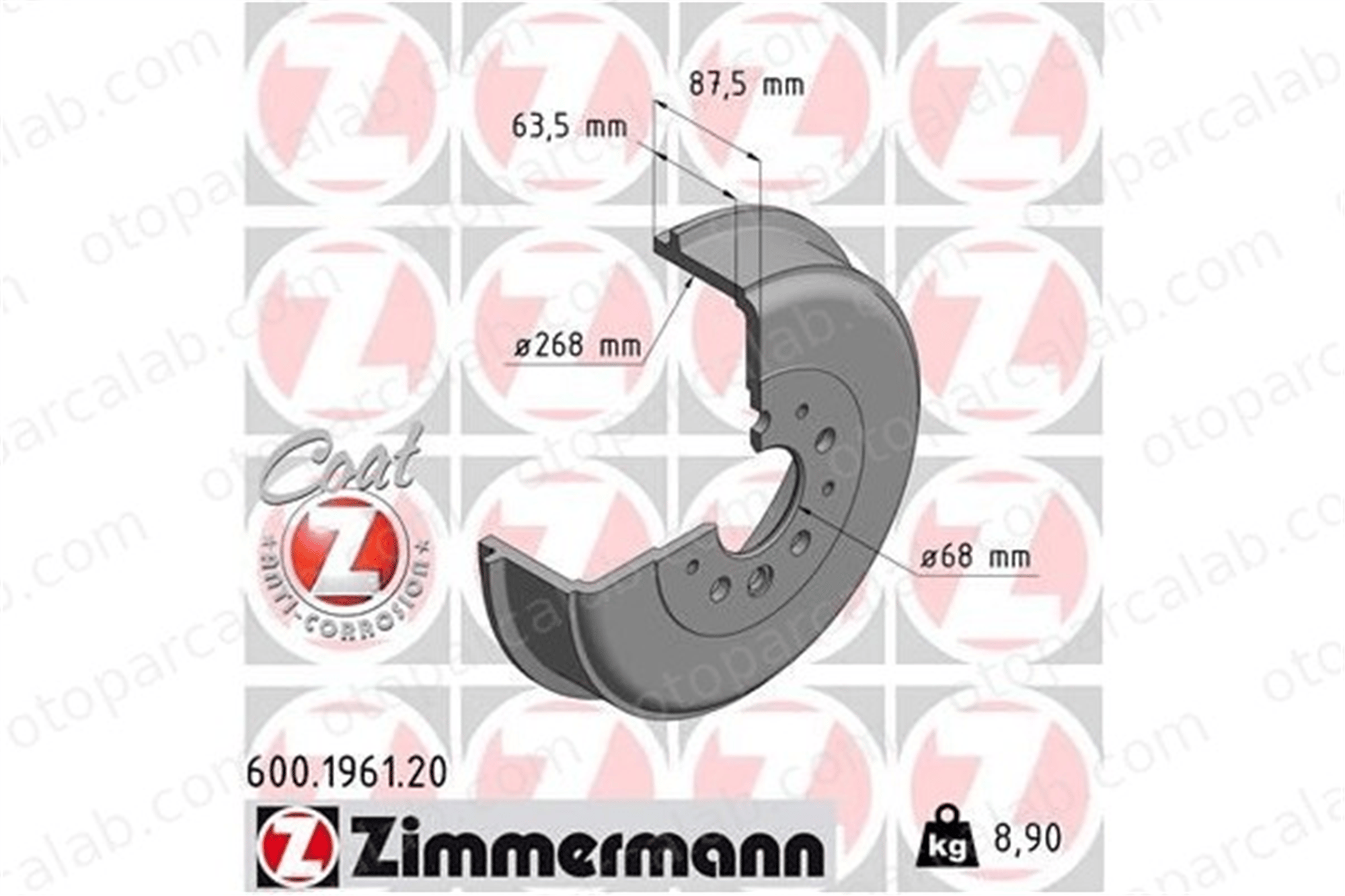 ZIMMERMANN 600.1961.20 Kampana Arka Sağ veya Sol VW TRANSPORTER T4 Minibüs/Otobüs TRANSPORTER T4 Panelvan/Van 701609617