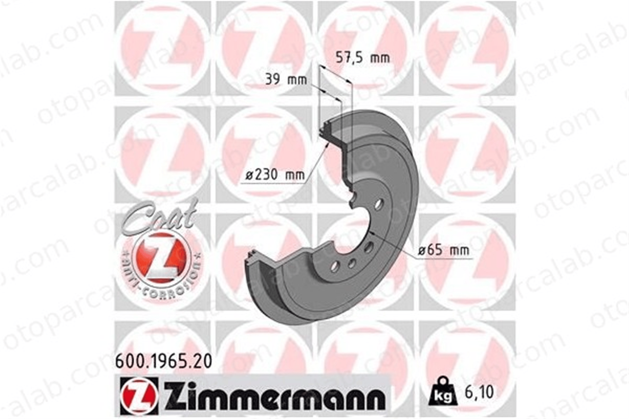 ZIMMERMANN 600.1965.20 Kampana Arka Sağ veya Sol SKODA OCTAVIA I OCTAVIA I Combi 1J0609617B
