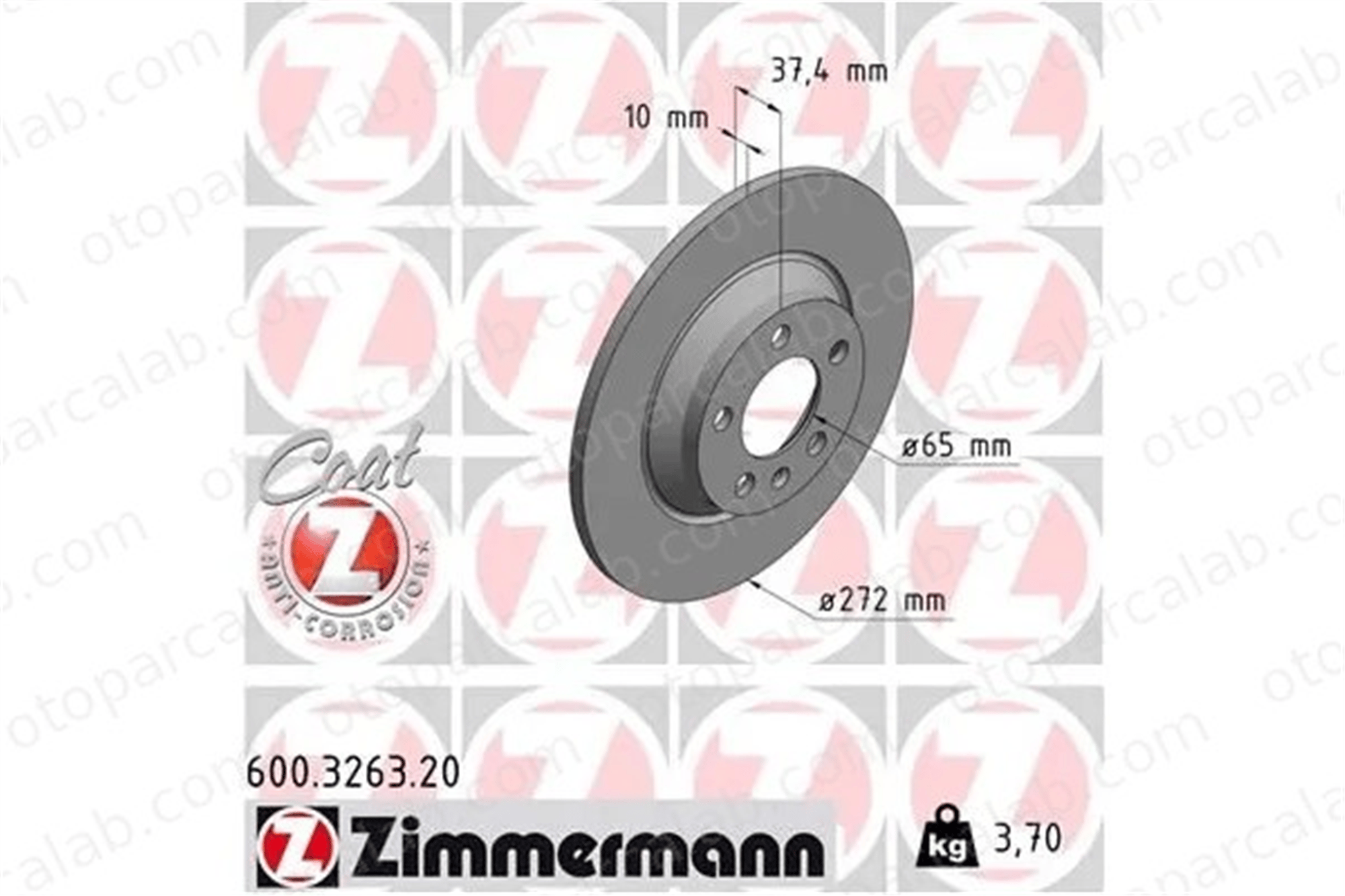 ZIMMERMANN 600.3263.20 Fren Disk Ayna Arka Sağ ve Sol VW POLO VI AUDI A1 City Carver 2Q0615601G
