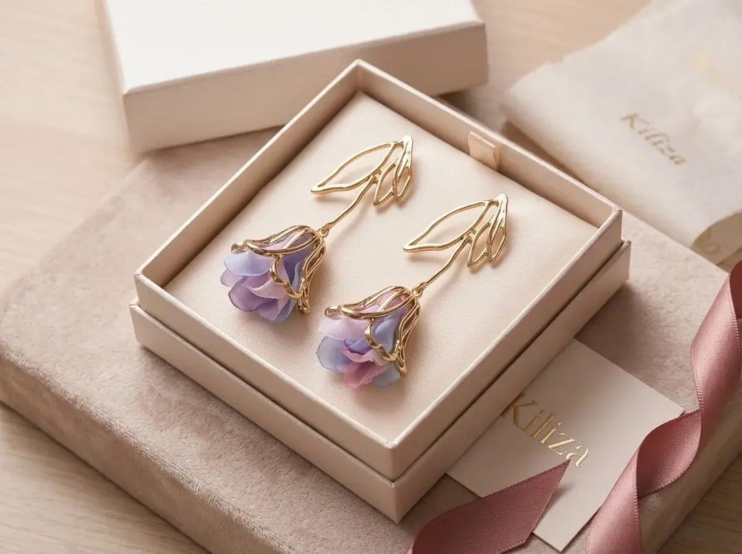 Çelik Fairy Bloom Küpe 