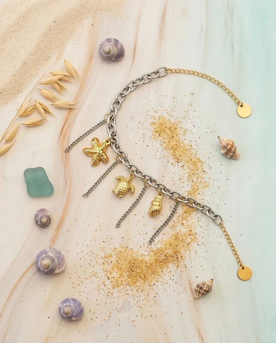 Çelik Gümüş Charm Bileklik 