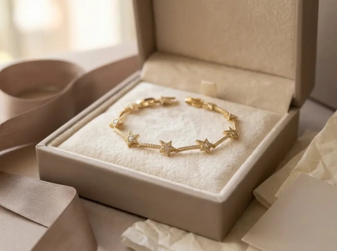 VIP 14K Taşlı Yıldız Model Bileklik