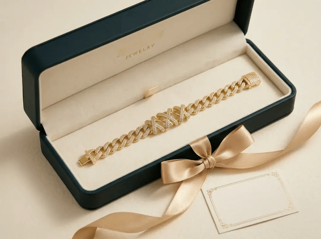 VIP 14K X Detaylı Taşlı Zincir Bileklik