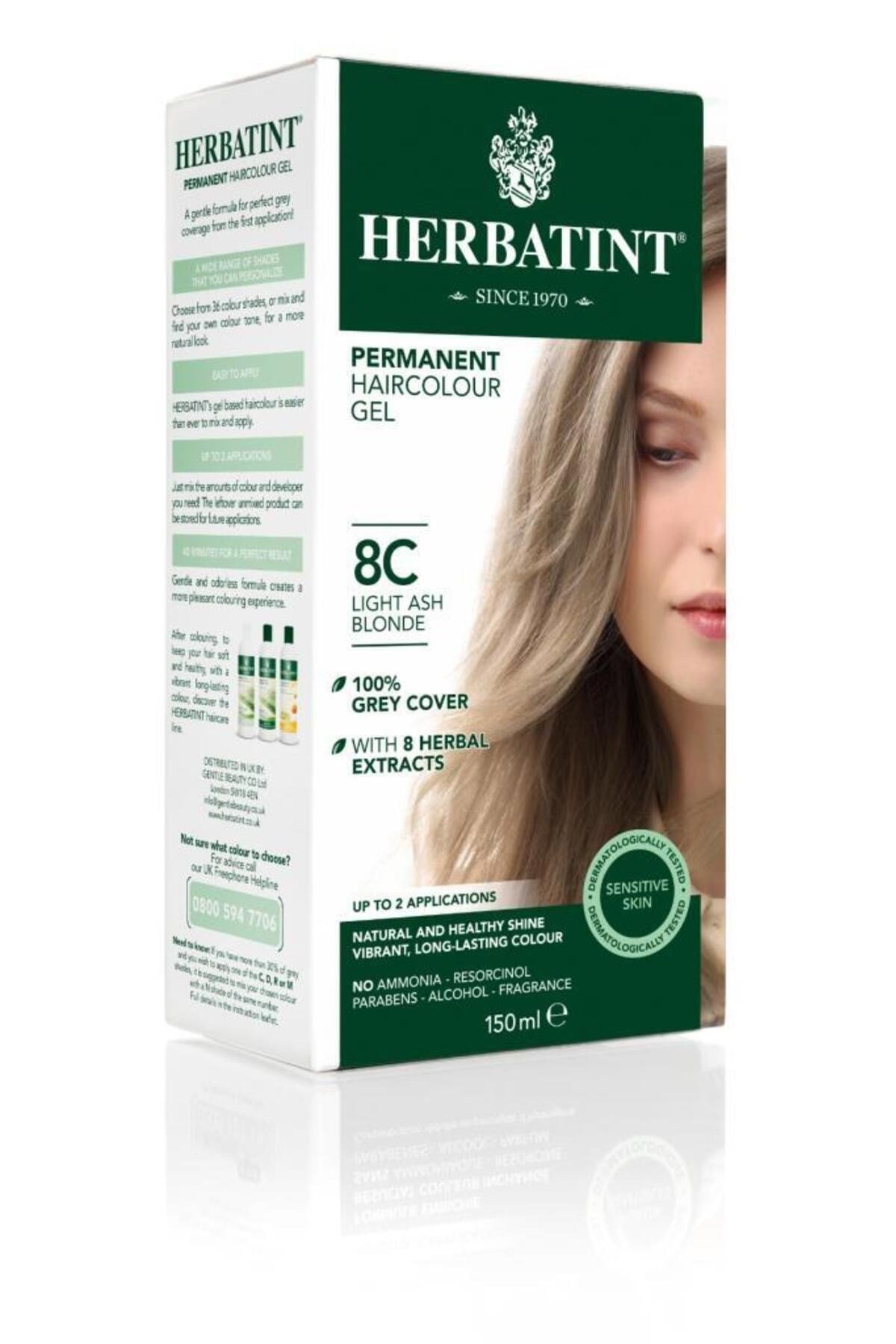 8c Light Ash Blonde (AÇIK KÜLLÜ SARI) 150 ml Bitkisel Saç Boyası