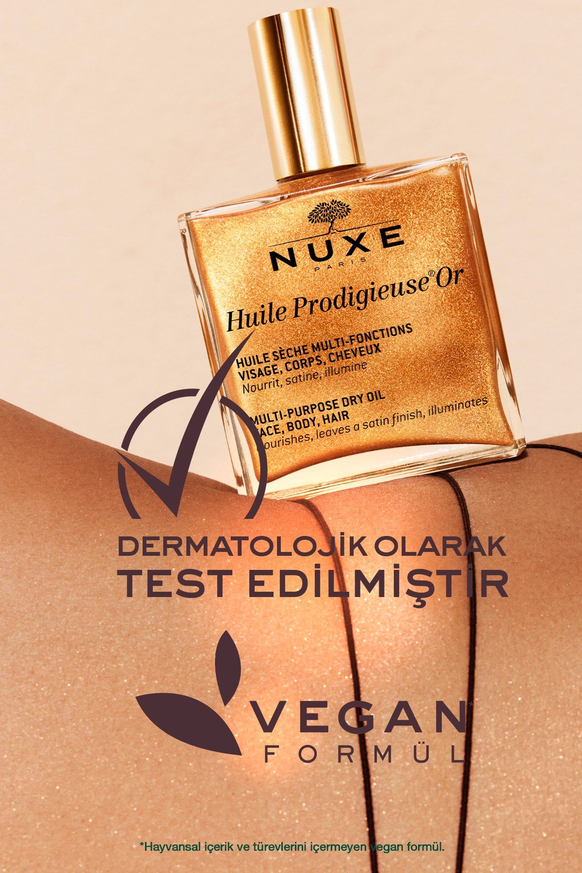 Altın Parıltılı Çok Amaçlı Kuru Yağ (Yüz, Vücut, Saç) 100 ml