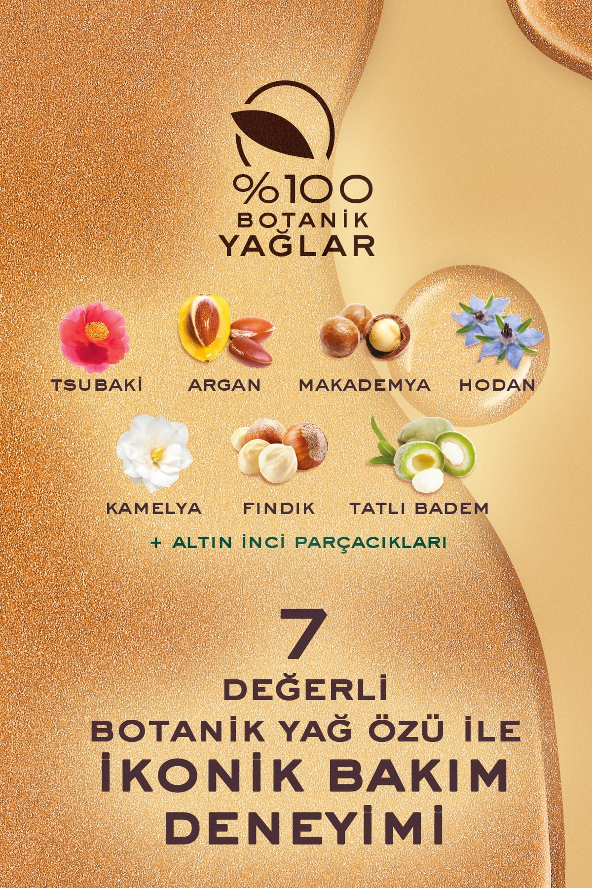 Altın Parıltılı Çok Amaçlı Kuru Yağ (Yüz, Vücut, Saç) 100 ml