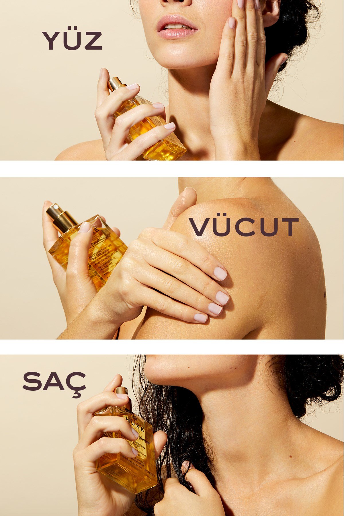 Altın Parıltılı Çok Amaçlı Kuru Yağ (Yüz, Vücut, Saç) 100 ml