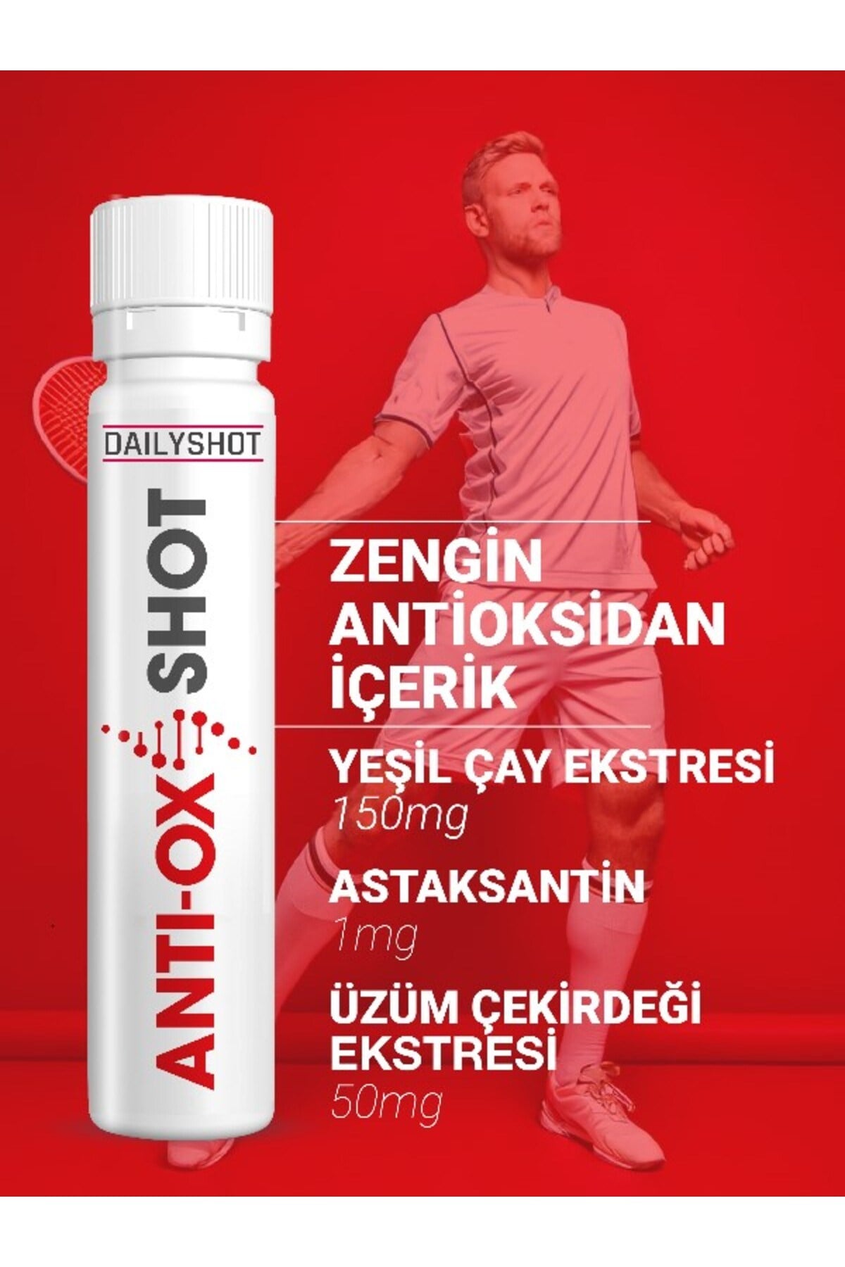 Antioxshot, Bitkisel Antioksidan Kompleks, Likit Antiox Shot, Resveratrol 14'lü