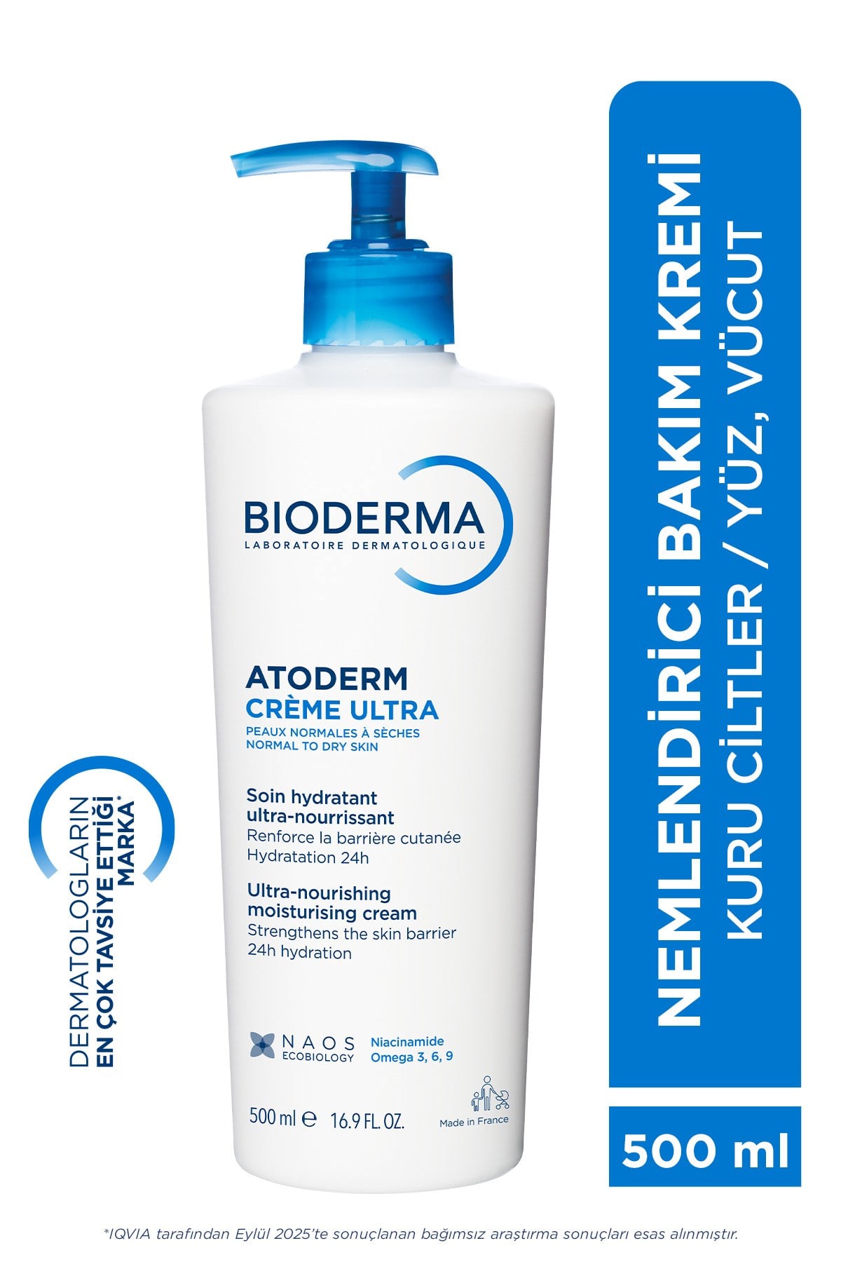 Atoderm Cream Ultra Kuru Ciltler Bebek, Çocuk, Yetişkin Nemlendirici Yüz, Vücut Bakım Kremi 500 ml