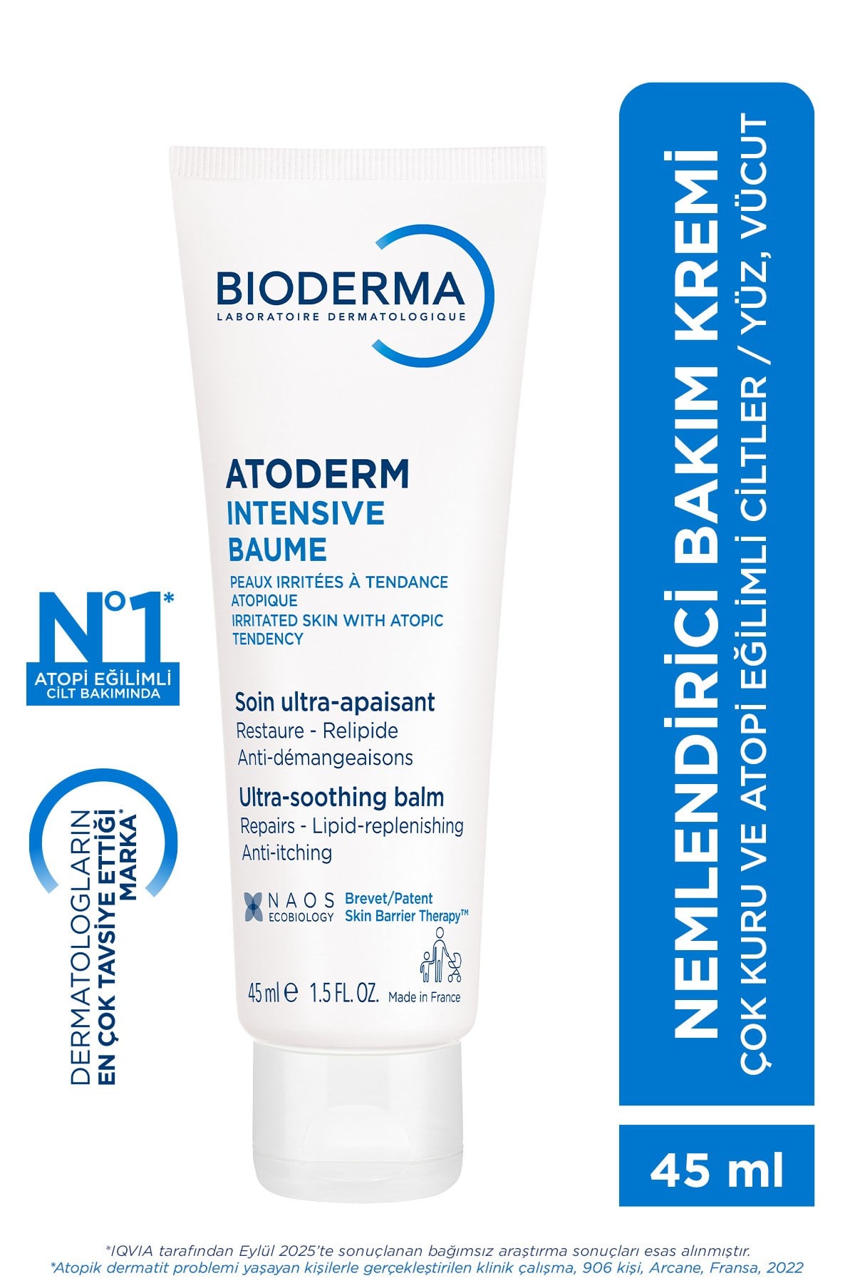 Atoderm Intensive Balm Atopi Eğilimli Cilt Bebek,Çocuk,Yetişkin Seyahat Boy Nemlendirici Krem 45 ml