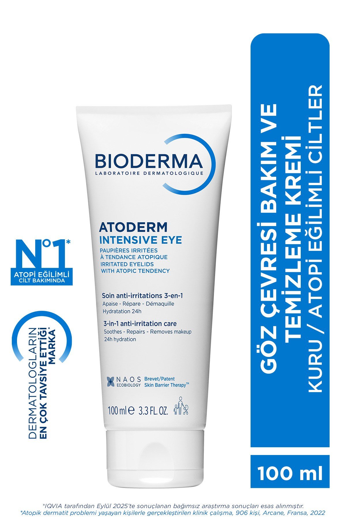 Atoderm Intensive Eye Kuru, Atopi Eğilimli Cilt Hyalüronik Asit İçeren Nemlendirici Göz Kremi 100ml
