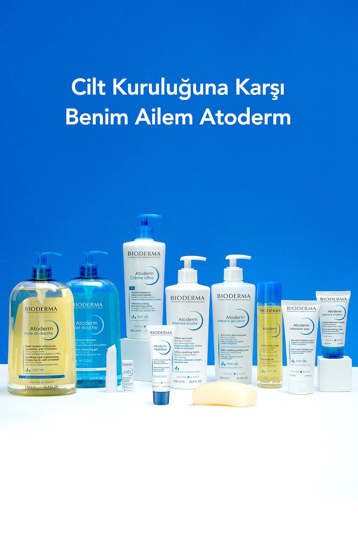 Atoderm Intensive Foaming Gel Çok Kuru, Atopi Eğilimli Cilt Onarıcı Temizleme Jeli Niasinamid 1 Lt