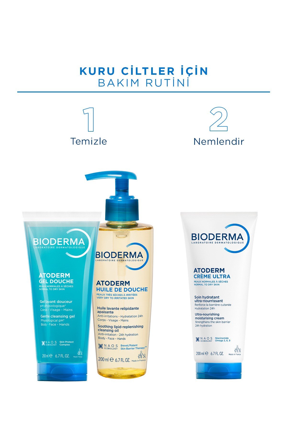 Atoderm Shower Oil Çok Kuru Cilt Bebek, Çocuk, Yetişkin Nemlendirici Temizleyici Duş Yağı 200 ml