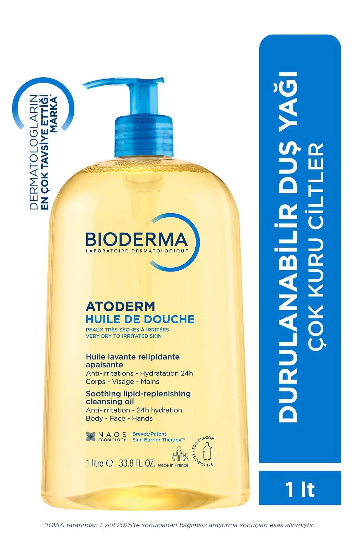Atoderm Shower Oil Kuru Cilt Bebek Çocuk Yetişkin Nemlendirici Temizleyici Duş Yağı Niasinamid 1 Lt