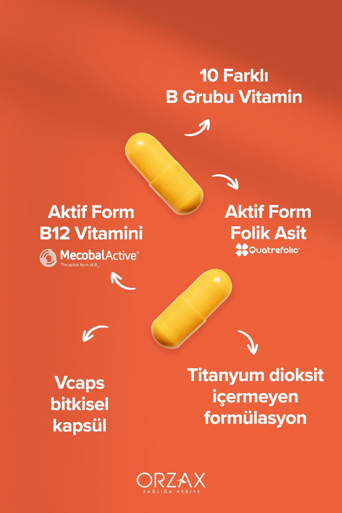 B Complex 60 Kapsül Takviye Edici Gıda