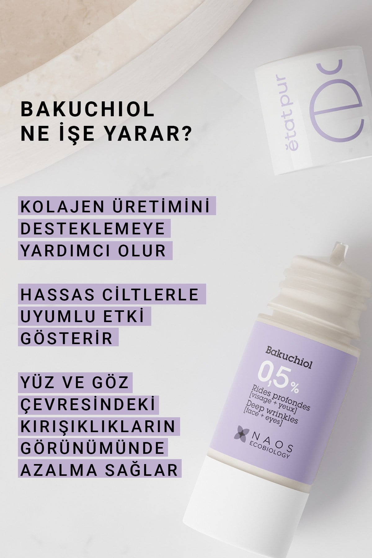 Bakuchiol %0,5 Kırışıklık Karşıtı Serum 15ML | Hassas Ciltler için Retinol Alternatifi