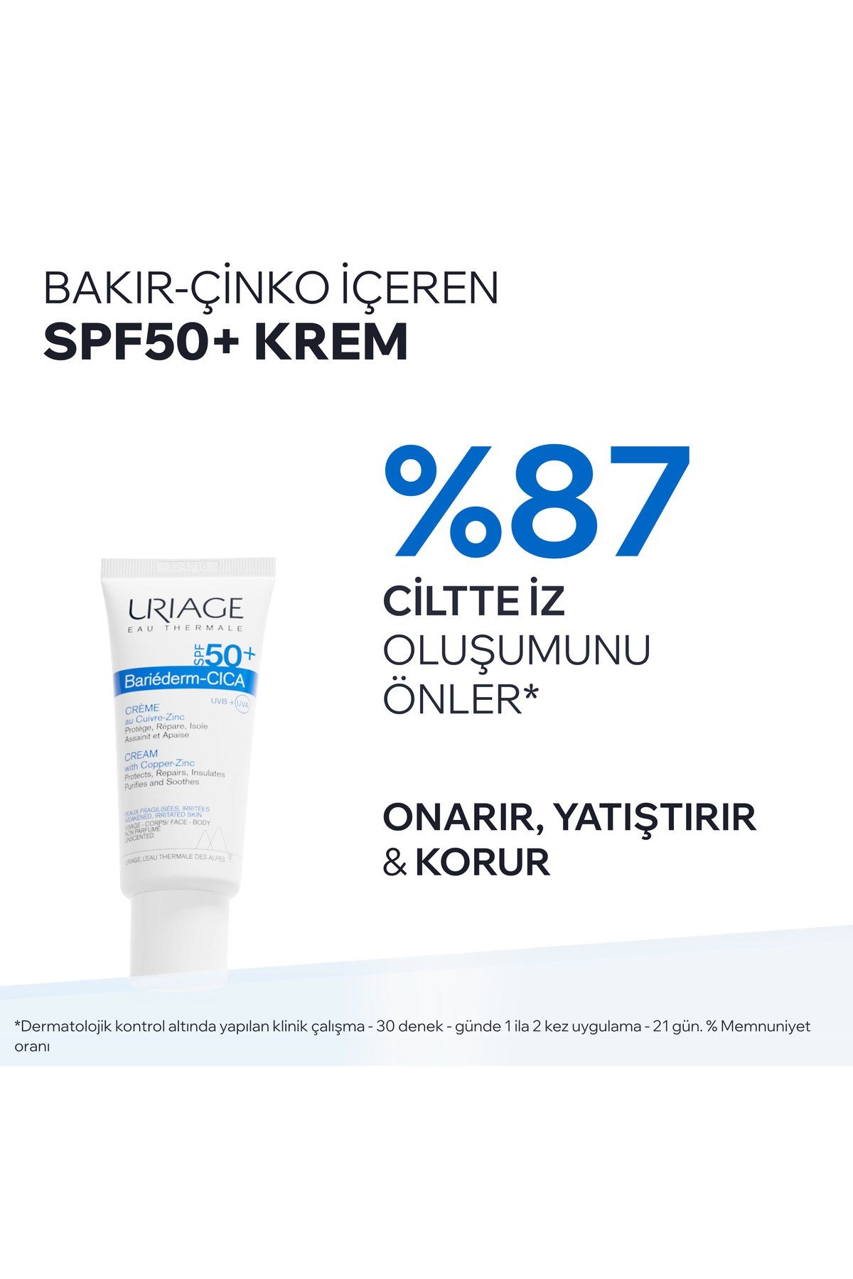 BARIEDERM SPF50+ Cilt Bariyeri Onarıcı ve Yüksek Güneş Korumalı Cica Krem 40 ml