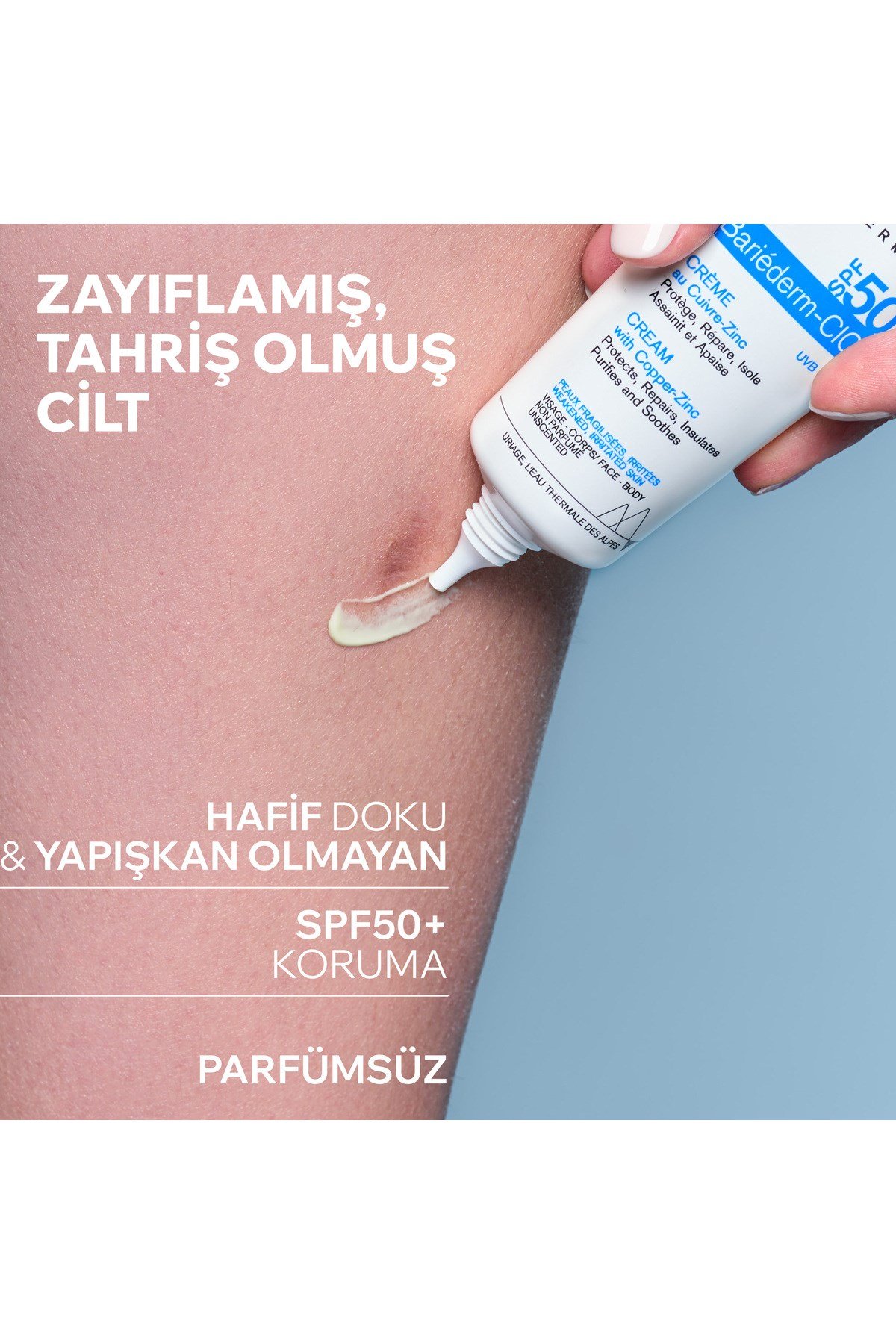 BARIEDERM SPF50+ Cilt Bariyeri Onarıcı ve Yüksek Güneş Korumalı Cica Krem 40 ml