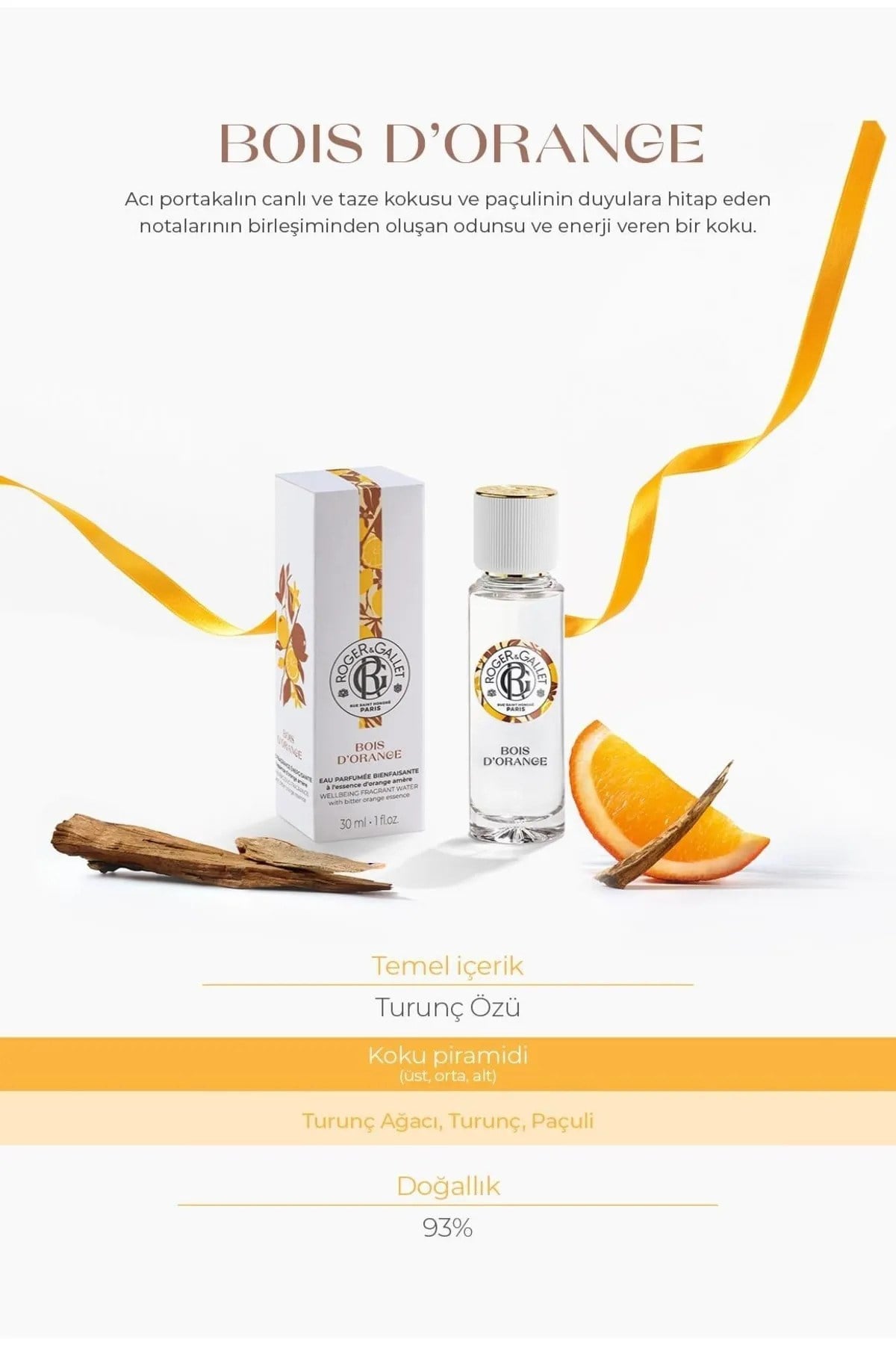 Bois d’Orange Doğal Turunç ve Paçuli Özlü Turunçgil Parfüm EDT 30 ml