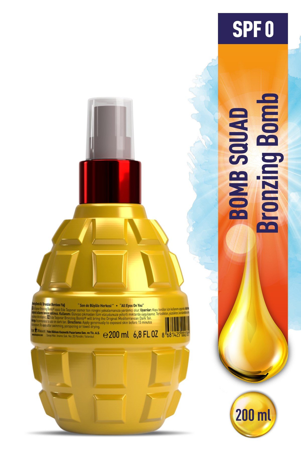 Bronzing Bomb Bronzlaştırıcı Güneş Yağ – Yoğun Bronzluk & Buğday/Koyu Tenler 200 ml