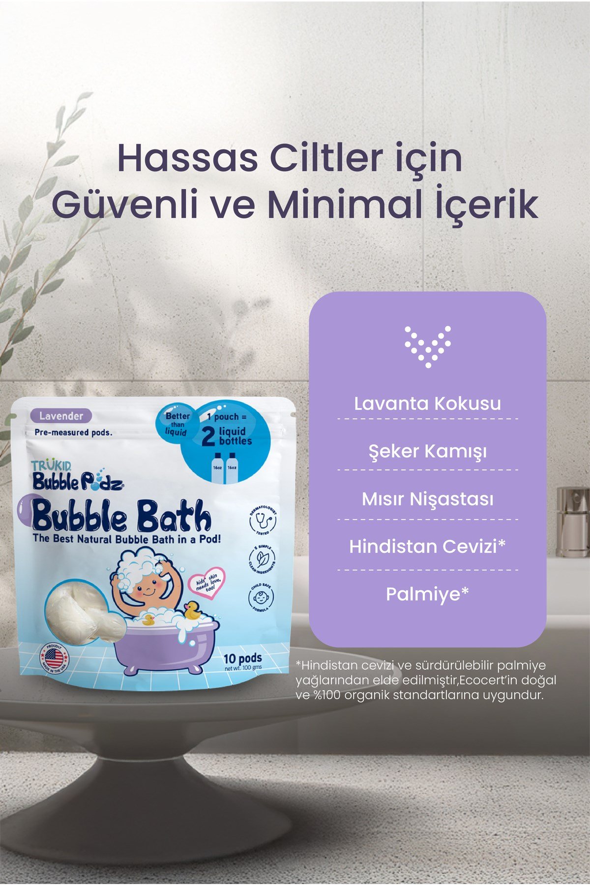 Bubble Podz Lavender Scented Bubble Bath 10 Adet Lavanta Banyo Köpüğü